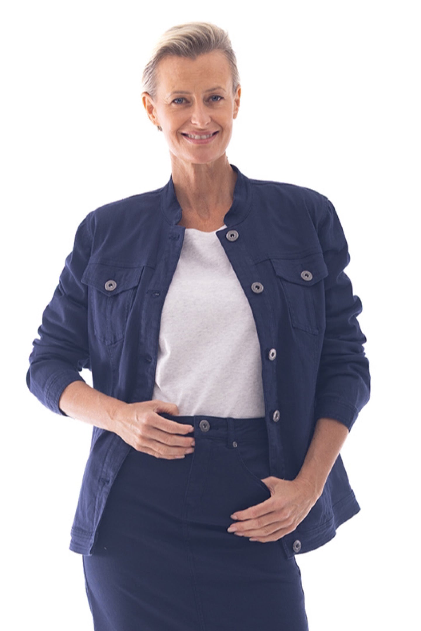 Cafe Latte Jacket Navy CLM414