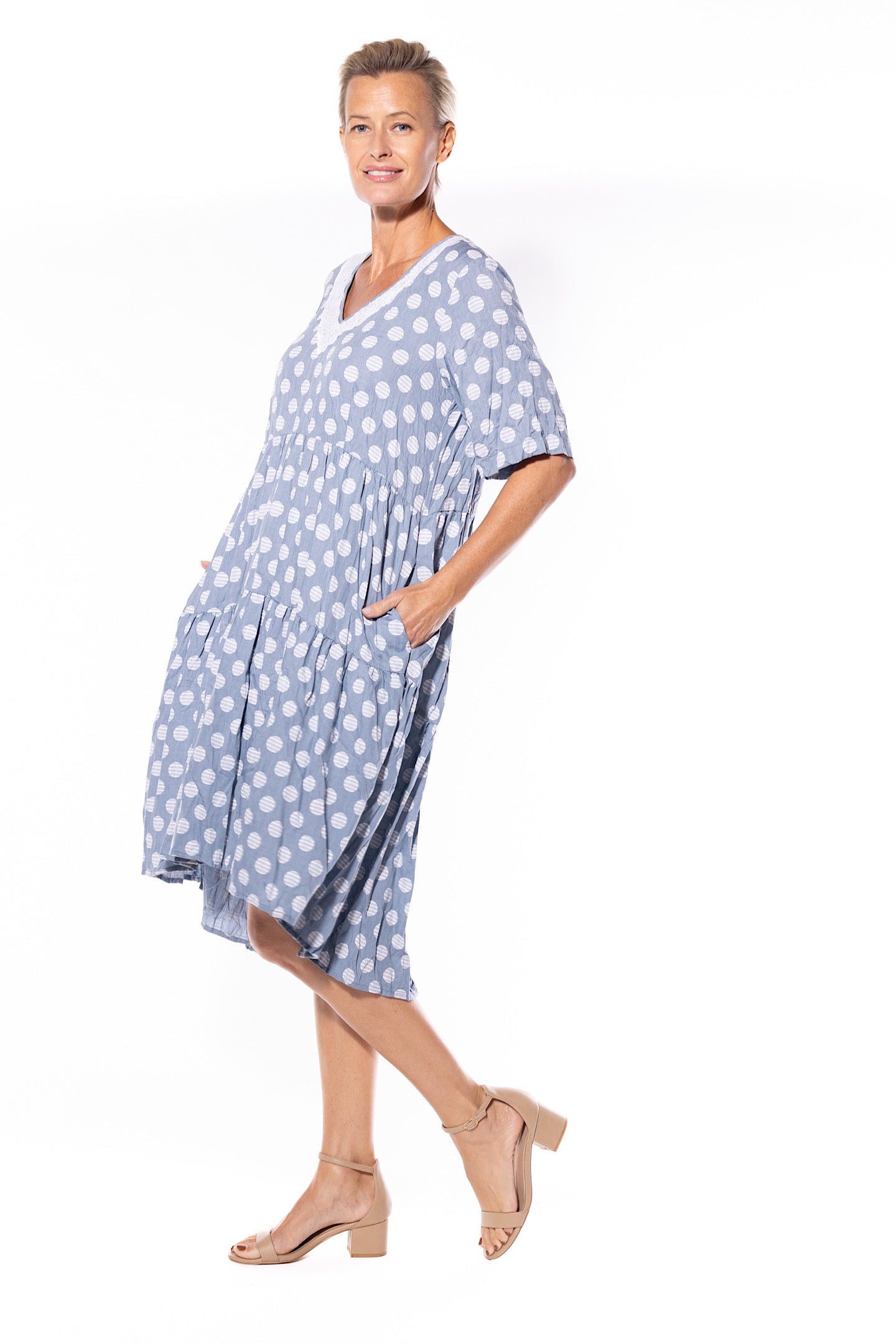 Cafe Latte Sequin Dress Blue CLM452