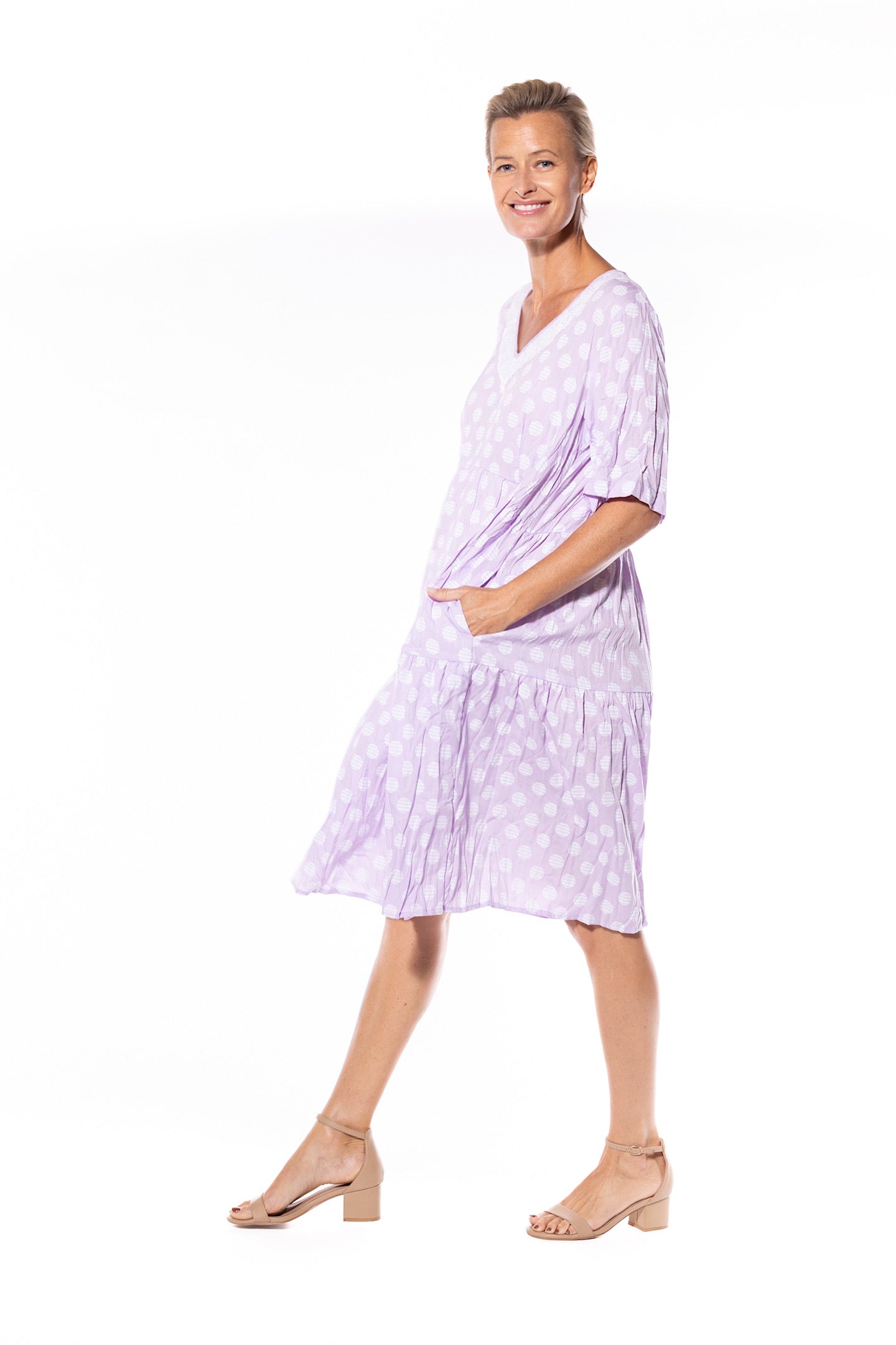 Cafe Latte Sequin Dress  Lilac CLM452