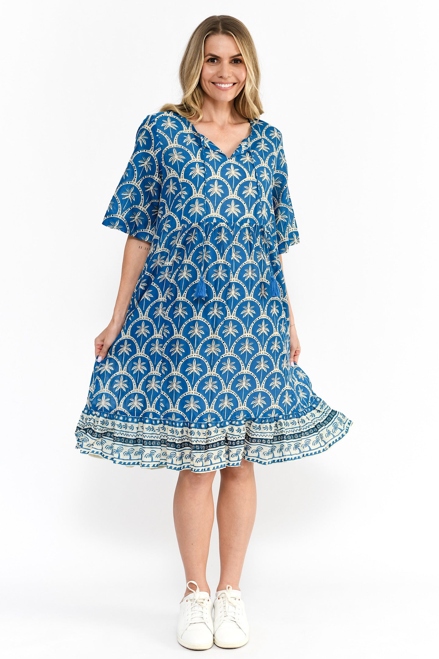 One Summer Charli Palm Border Denim DW127J