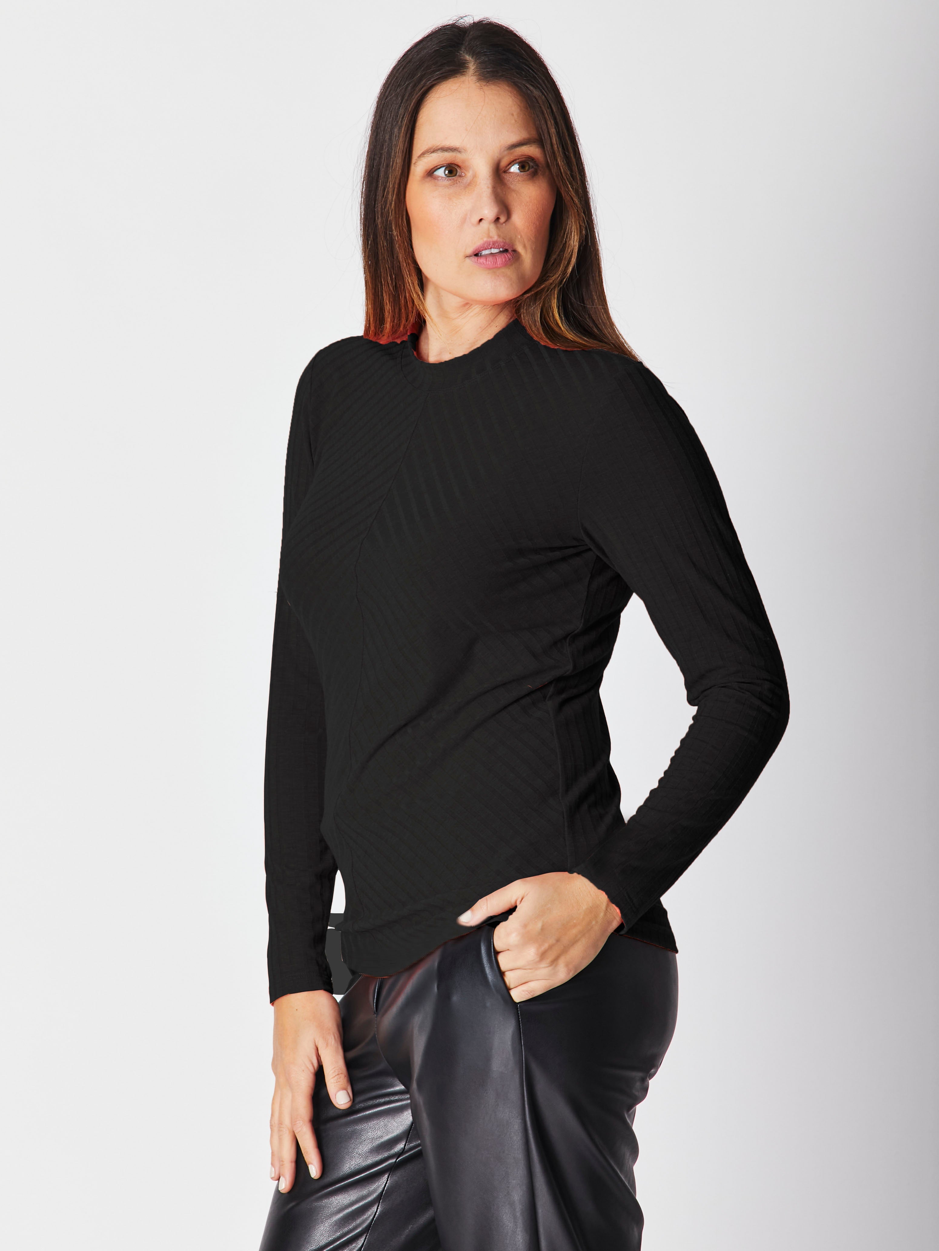 Cordelia Chevron Top Black