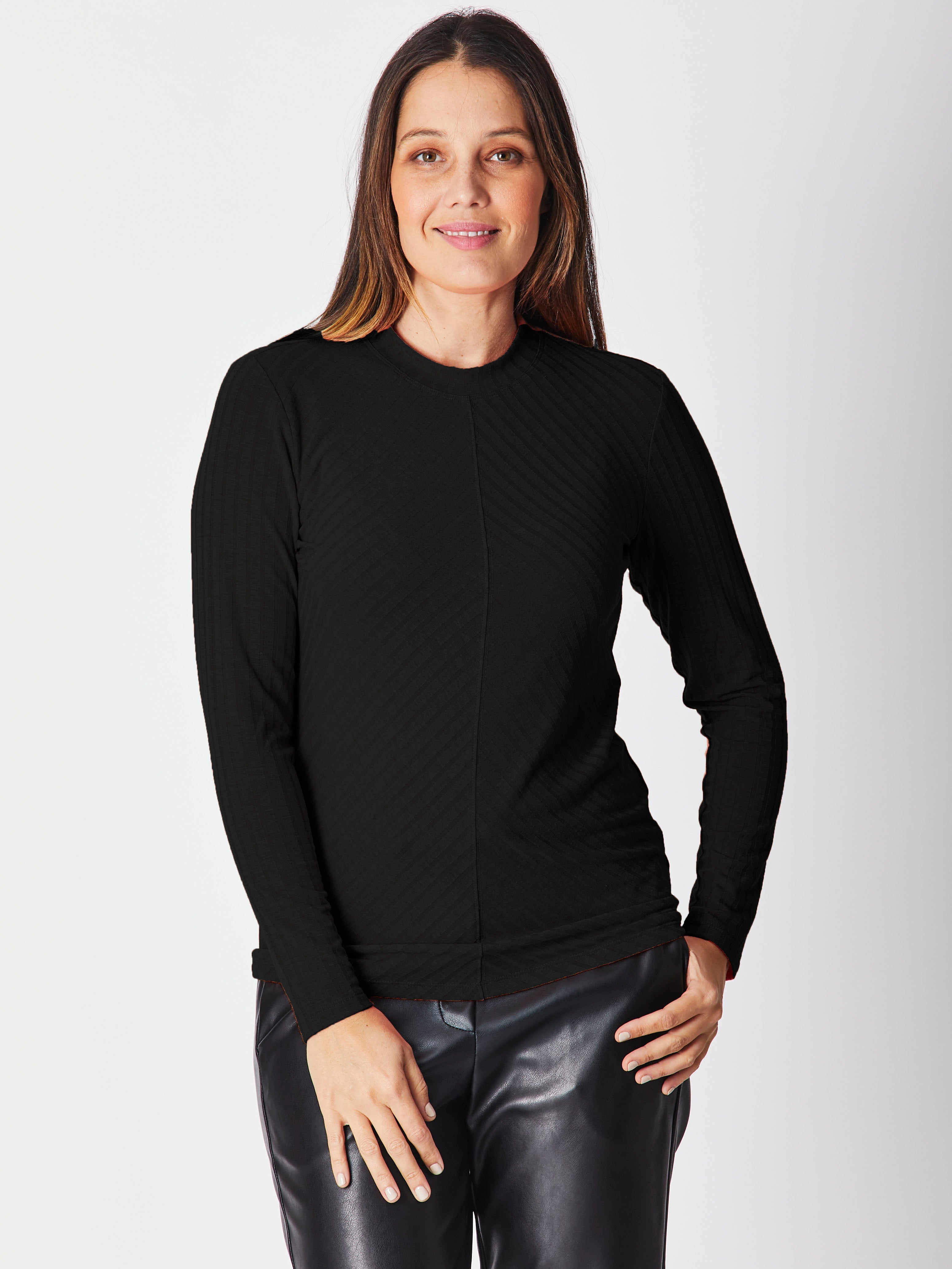 Cordelia Chevron Top Black