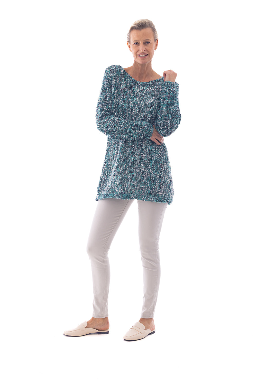 Cafe Latte Teal Knit CLK105
