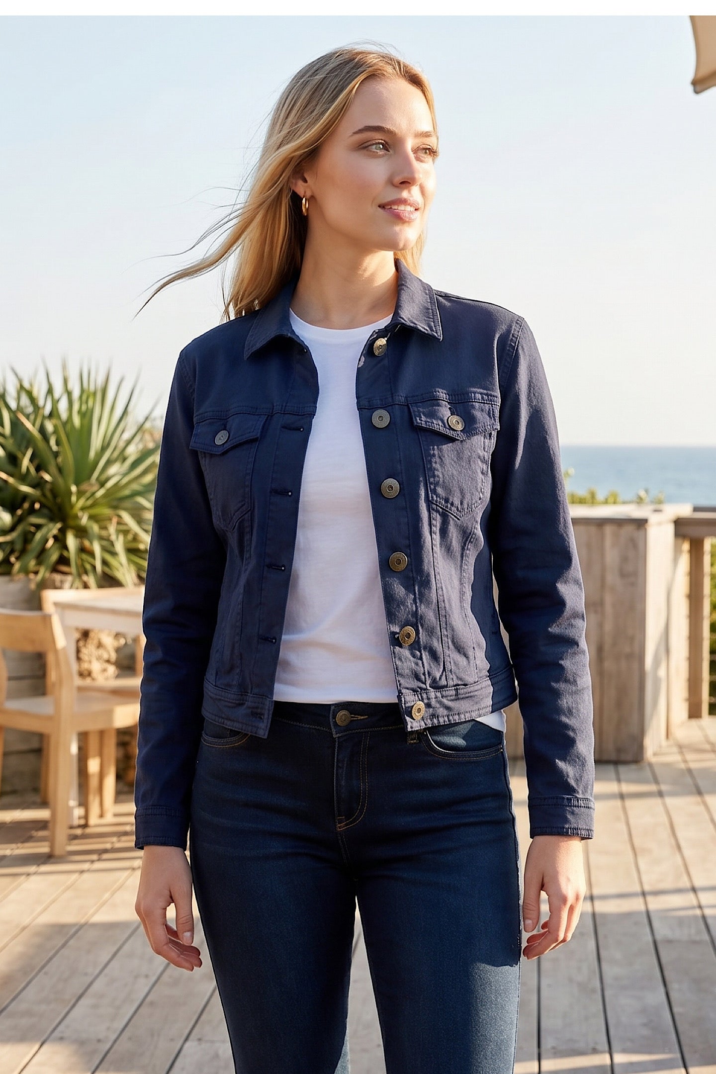 Cafe Latte Jacket Navy CLM117