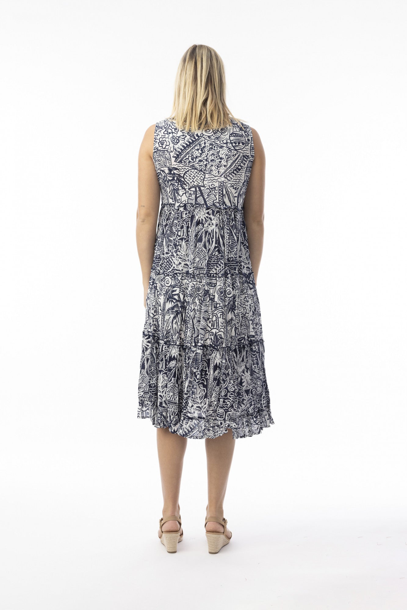 Orientique Aksharsay Sleeveless Navy 40226