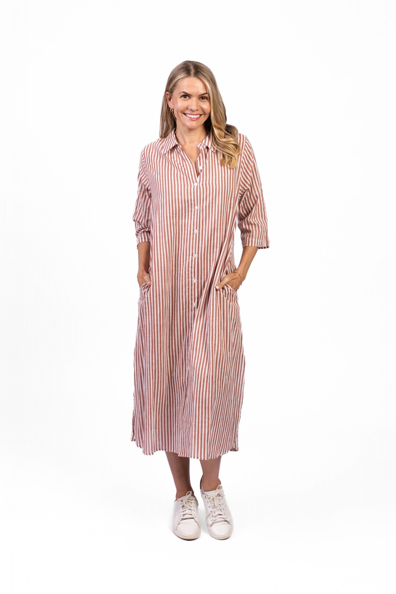 One Summer Sofia Mocha Stripe