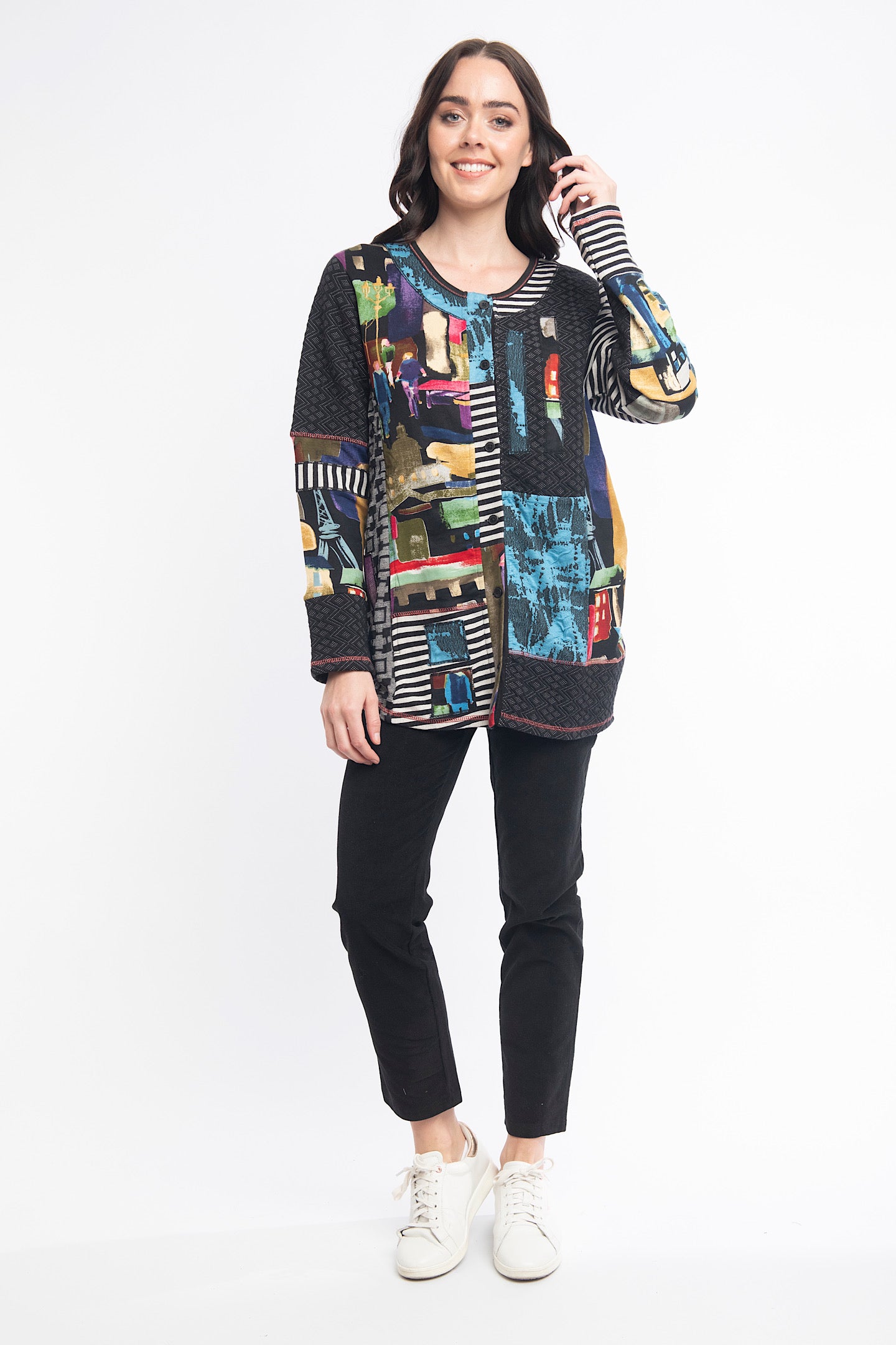 Orientique Madam Butterfly Patch Cardigan 22942