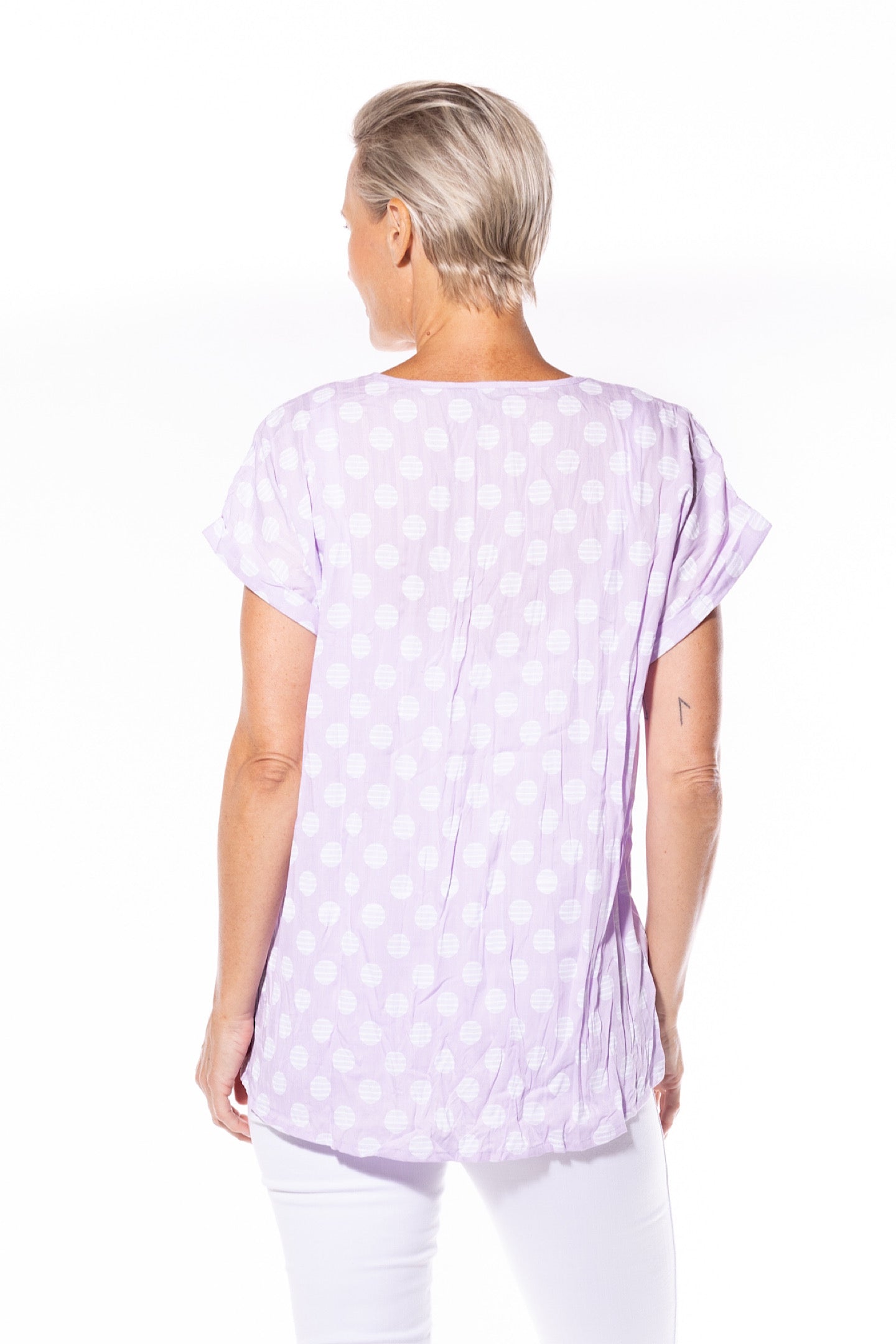 Cafe Latte Sequin Top Lilac CLM450