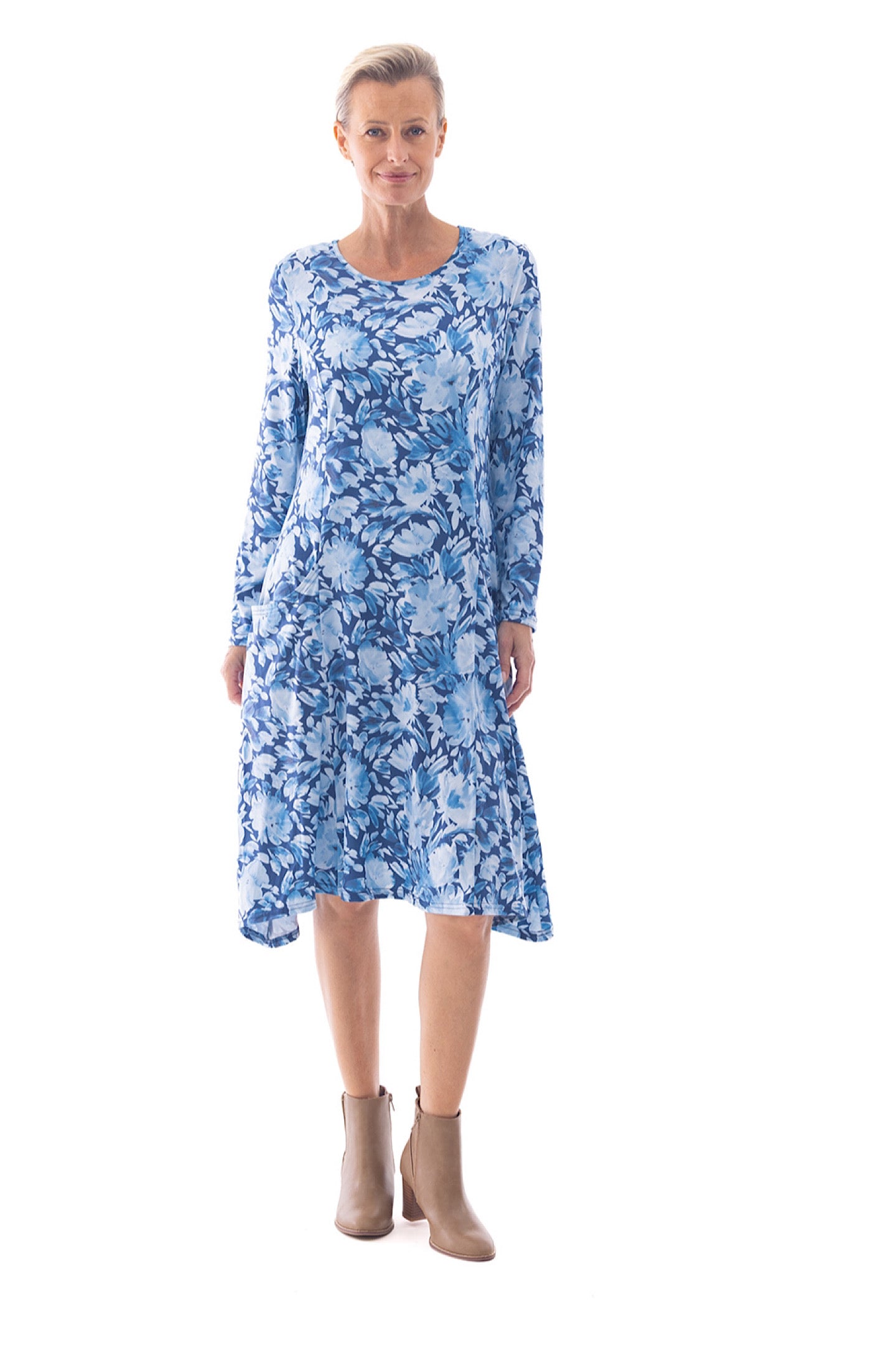 Cafe Latte Blue Dress CLM534