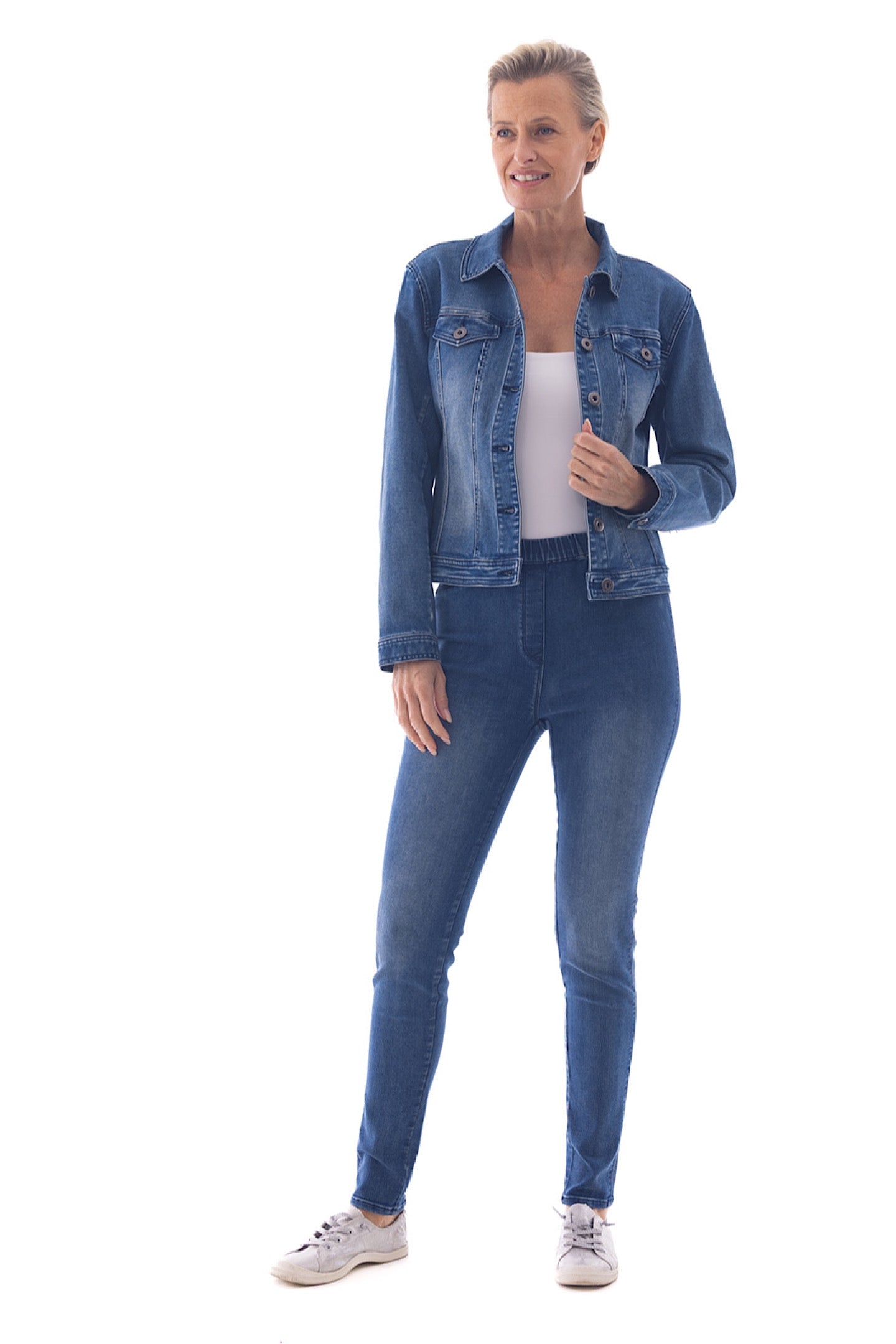 Cafe Latte Jacket Denim Mid CLM116