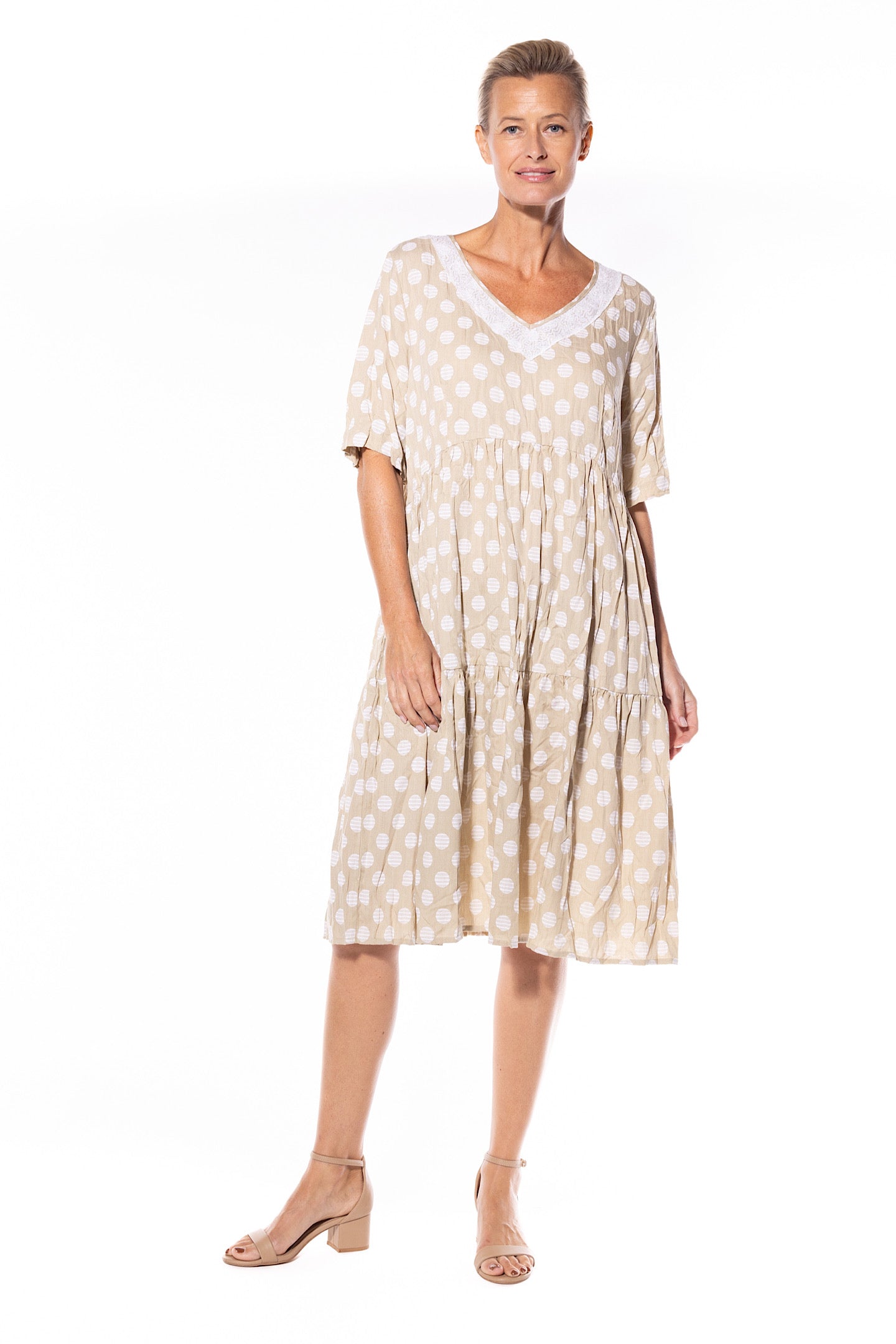 Cafe Latte Sequin Dress Natural  CLM452