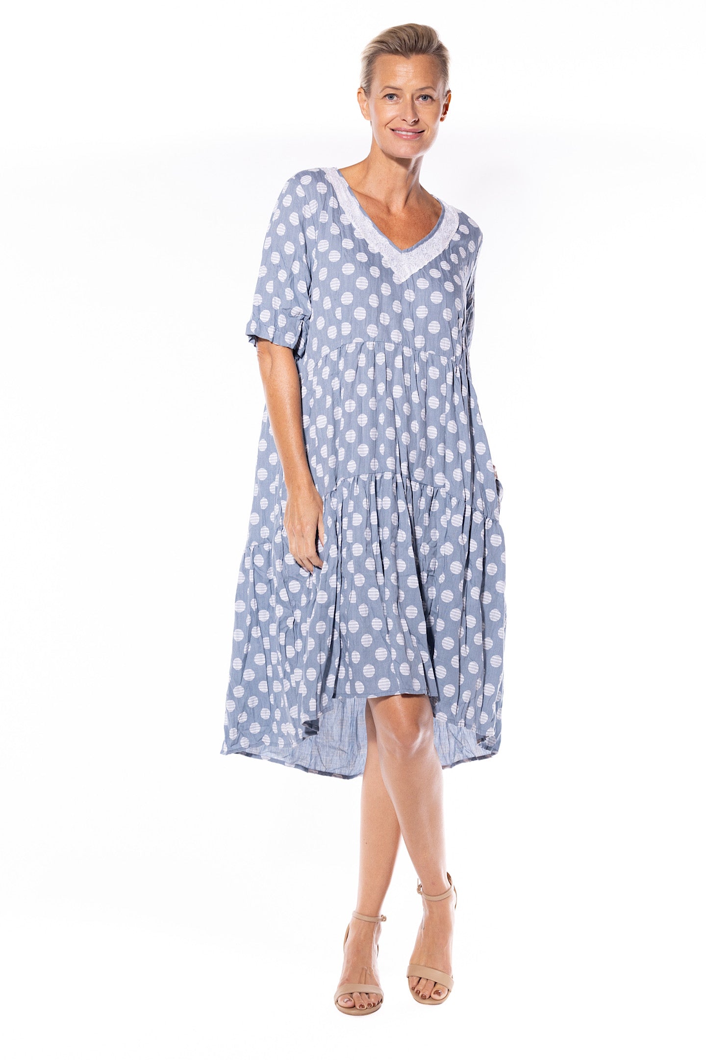 Cafe Latte Sequin Dress Blue CLM452