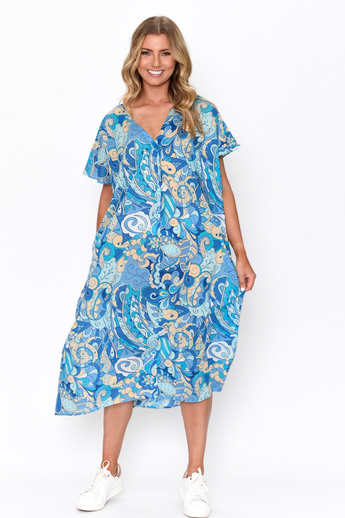 One Summer Frankie Kaftan Print 3 DW112G