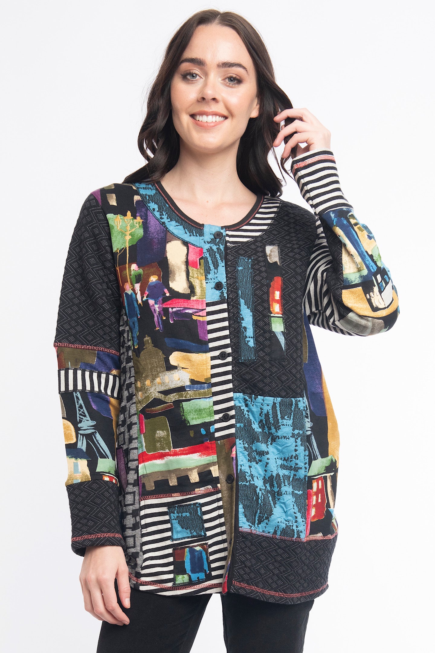 Orientique Madam Butterfly Patch Cardigan 22942