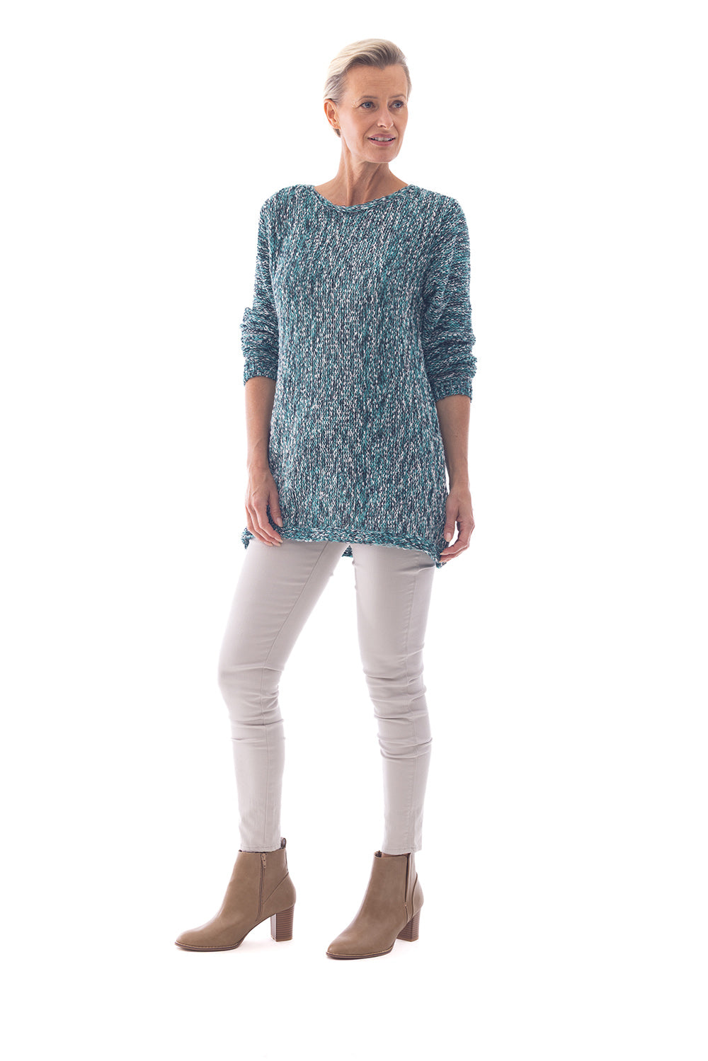 Cafe Latte Teal Knit CLK105