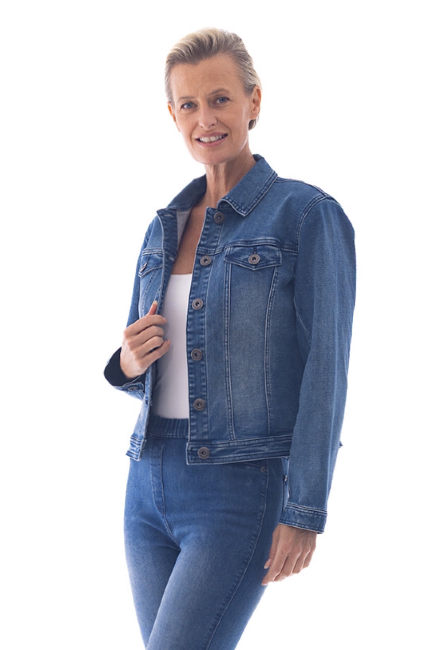 Cafe Latte Jacket Denim Mid CLM116