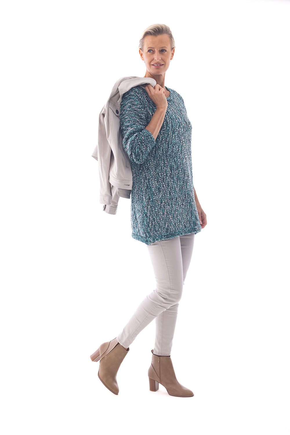Cafe Latte Teal Knit CLK105