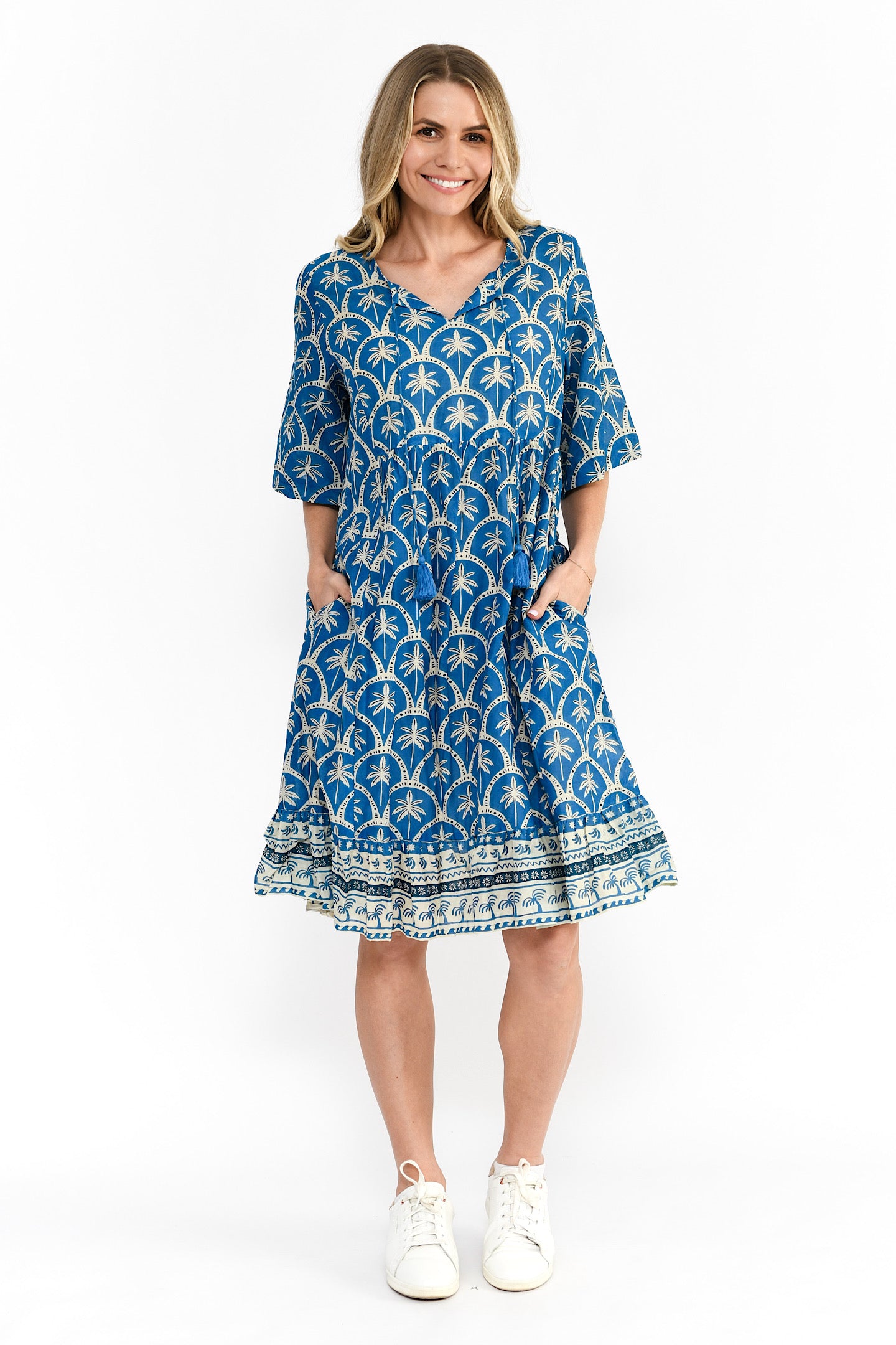 One Summer Charli Palm Border Denim DW127J