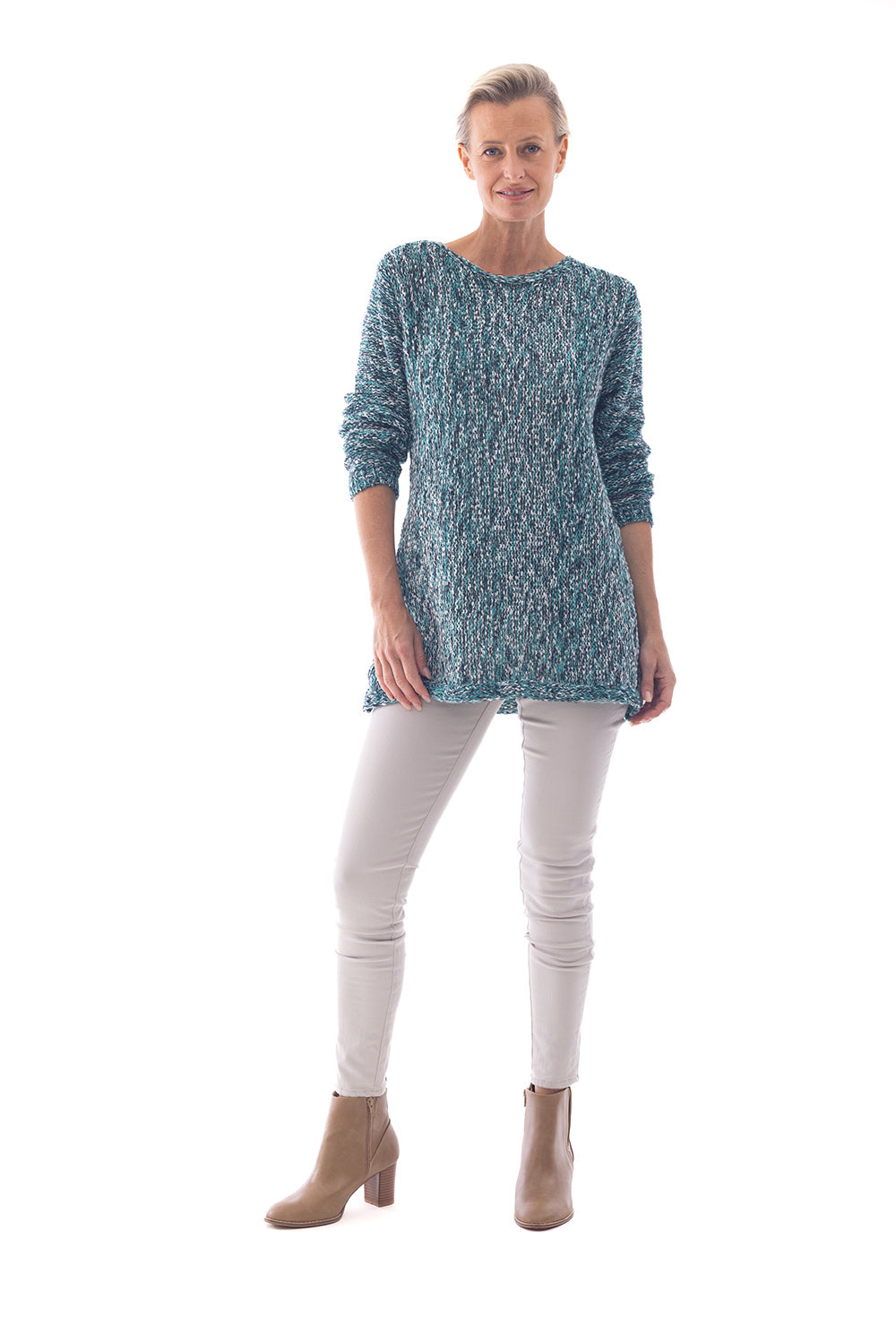 Cafe Latte Teal Knit CLK105