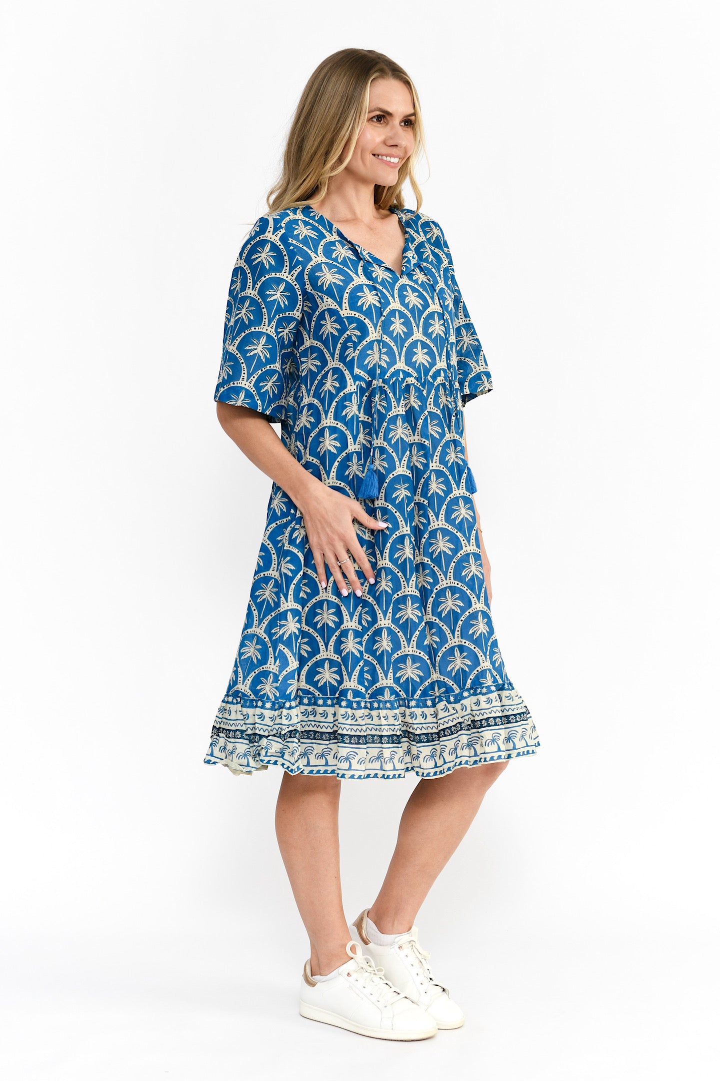 One Summer Charli Palm Border Denim DW127J