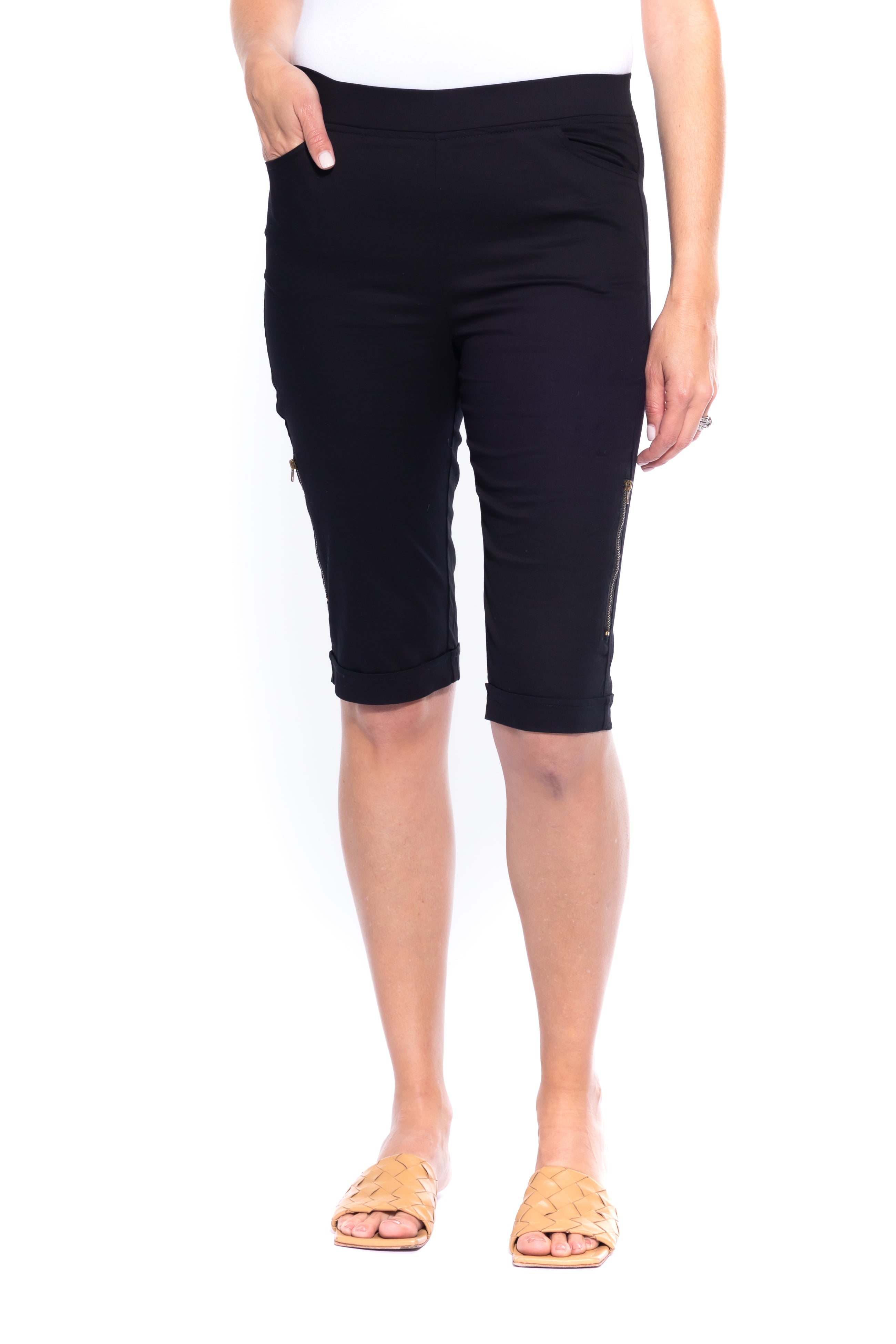 Cafe Latte Zip Short Black CLM167