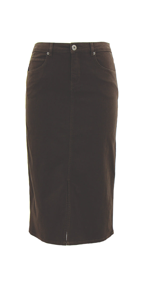 Cafe Latte Jean Skirt Chocolate CLM322