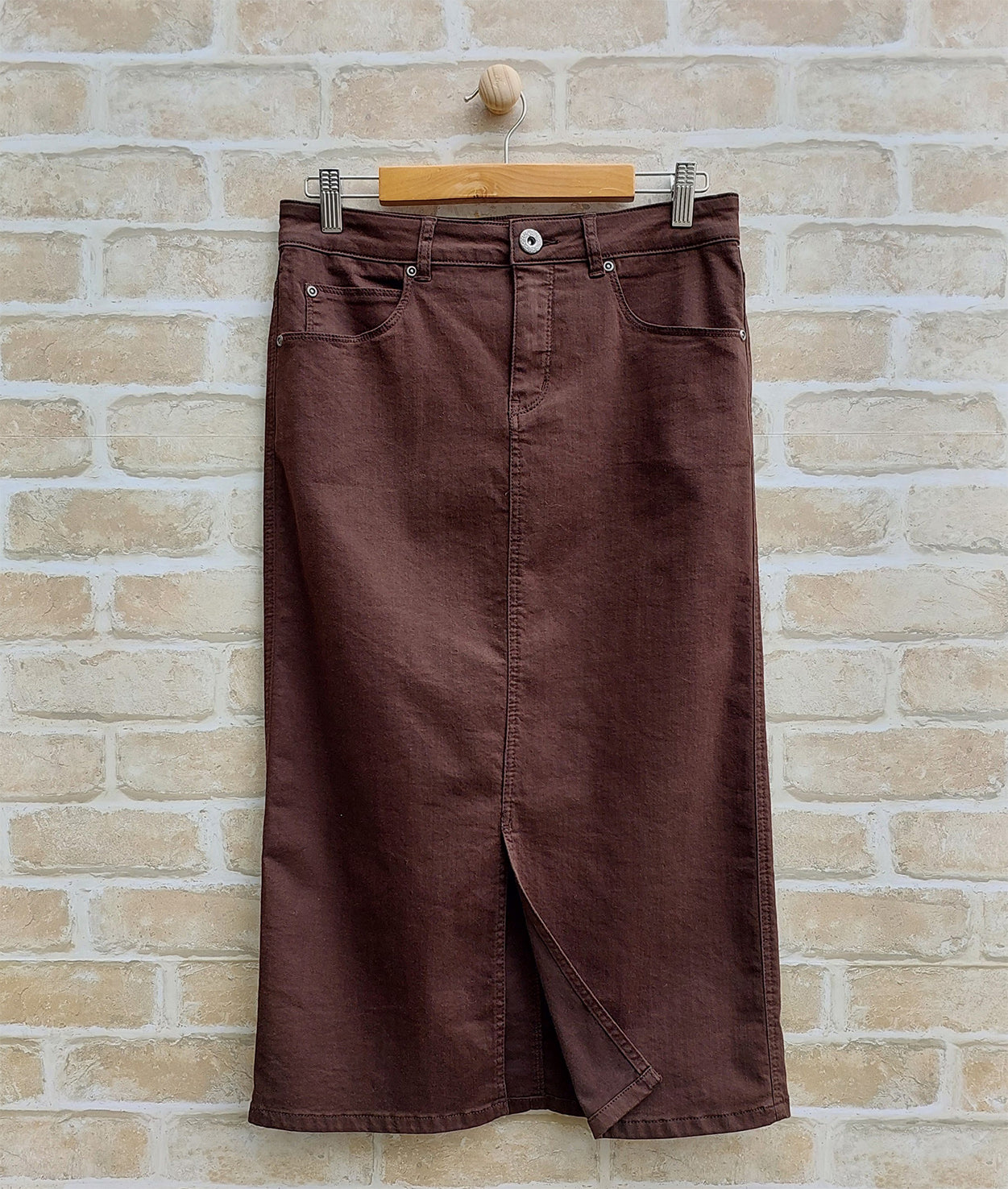 Cafe Latte Jean Skirt Chocolate CLM322