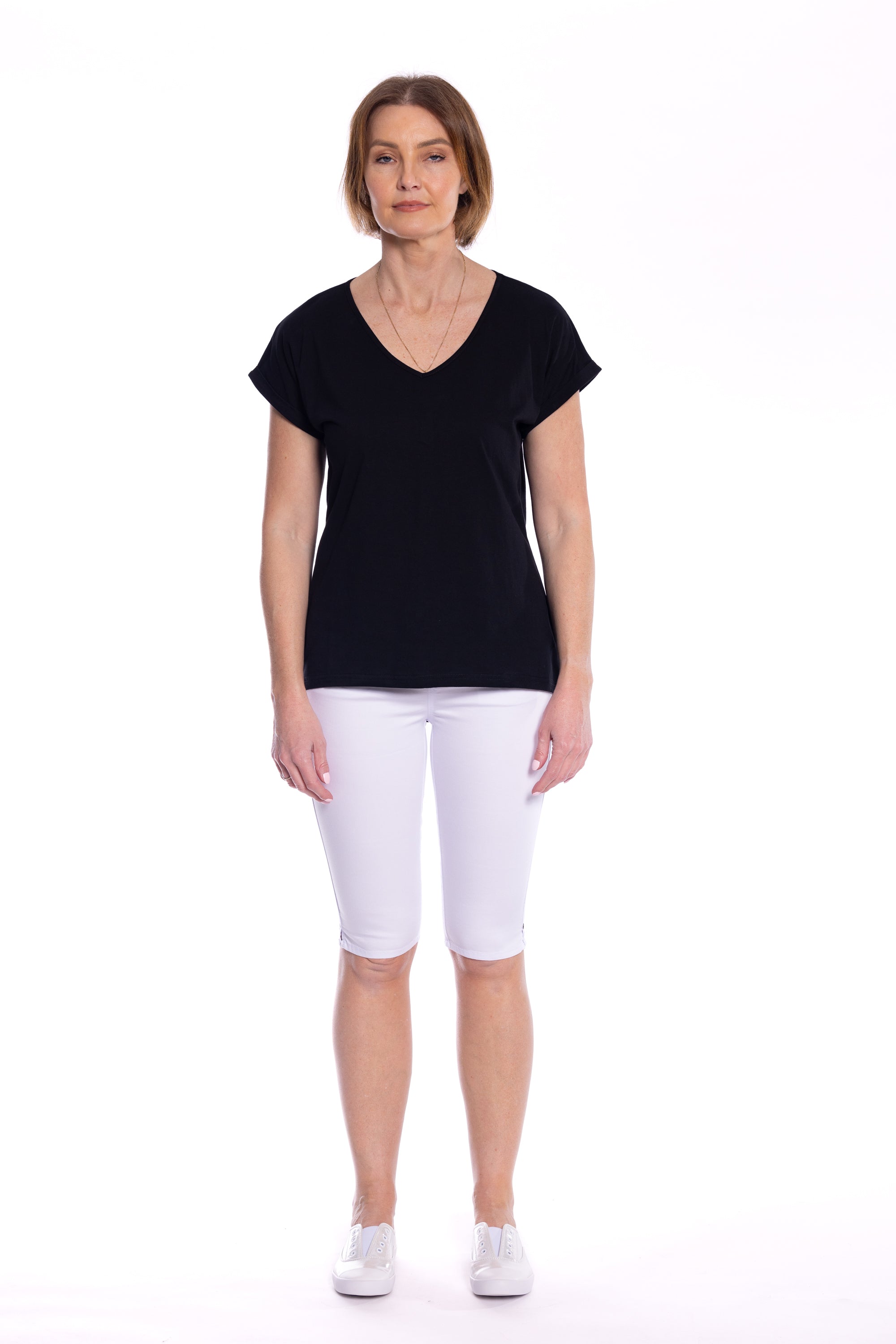 Cafe Latte V Neck Black  CLM476