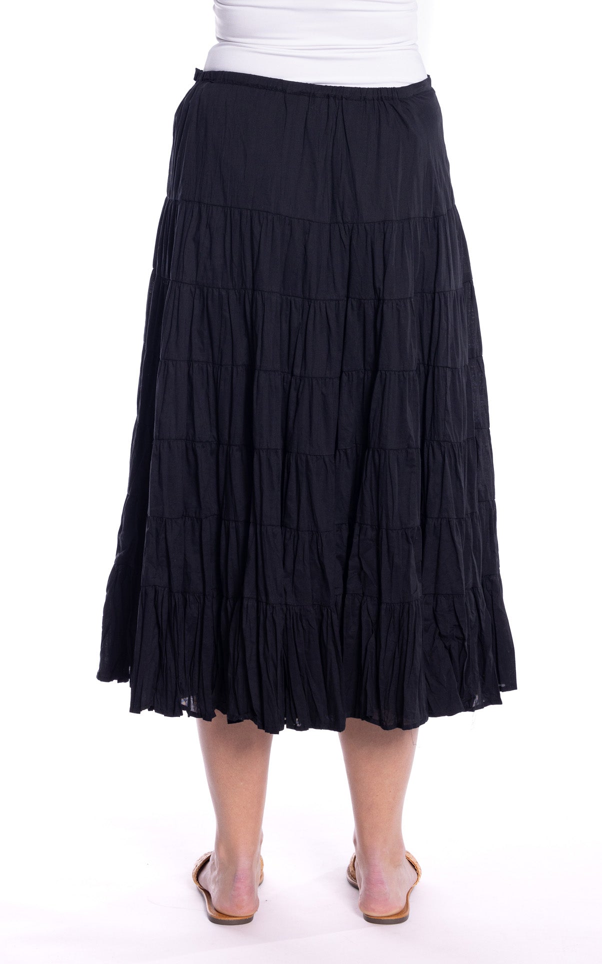 Cafe Latte Tiered Black Skirt CLM486