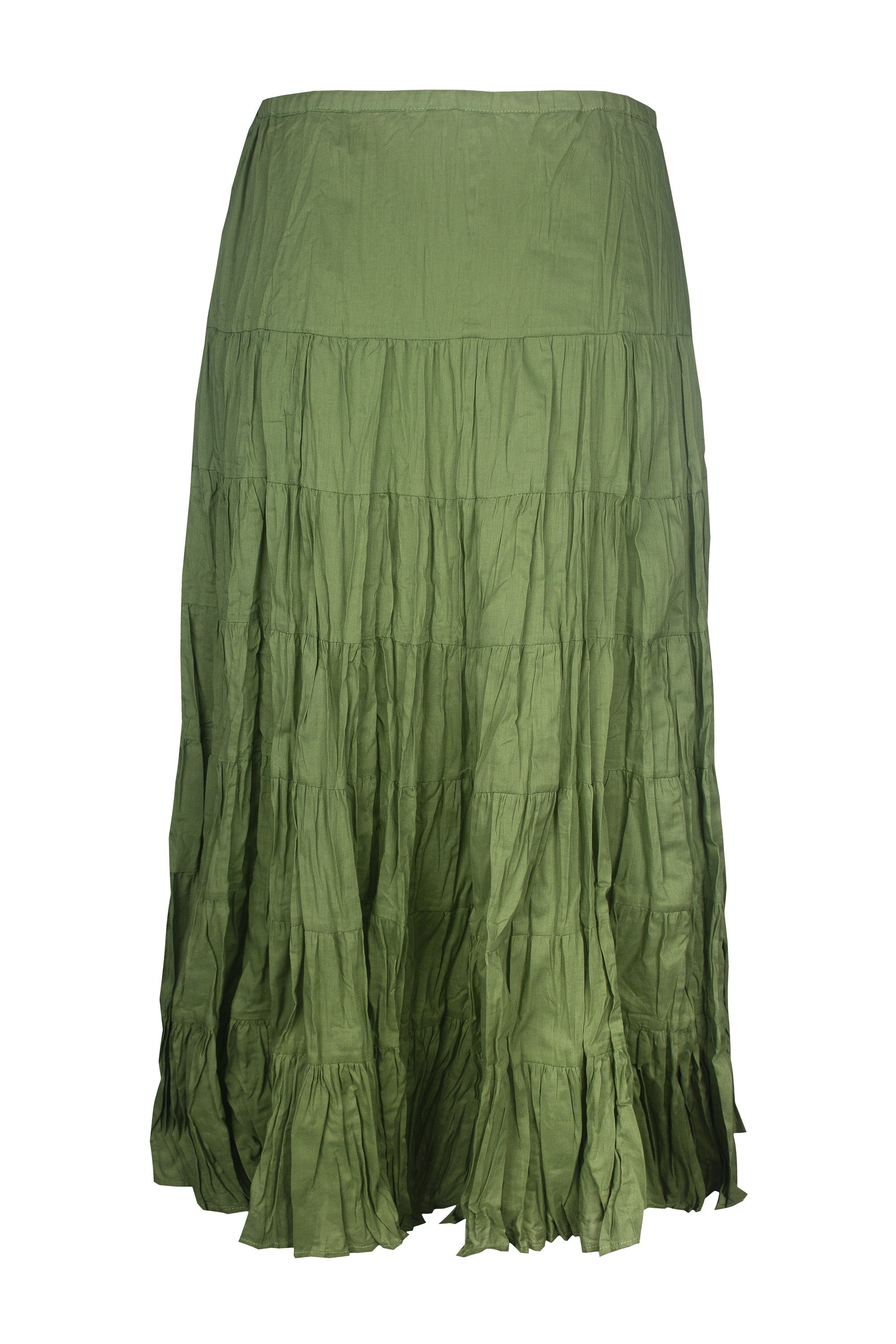 Cafe Latte Khaki Tiered Skirt CLM486