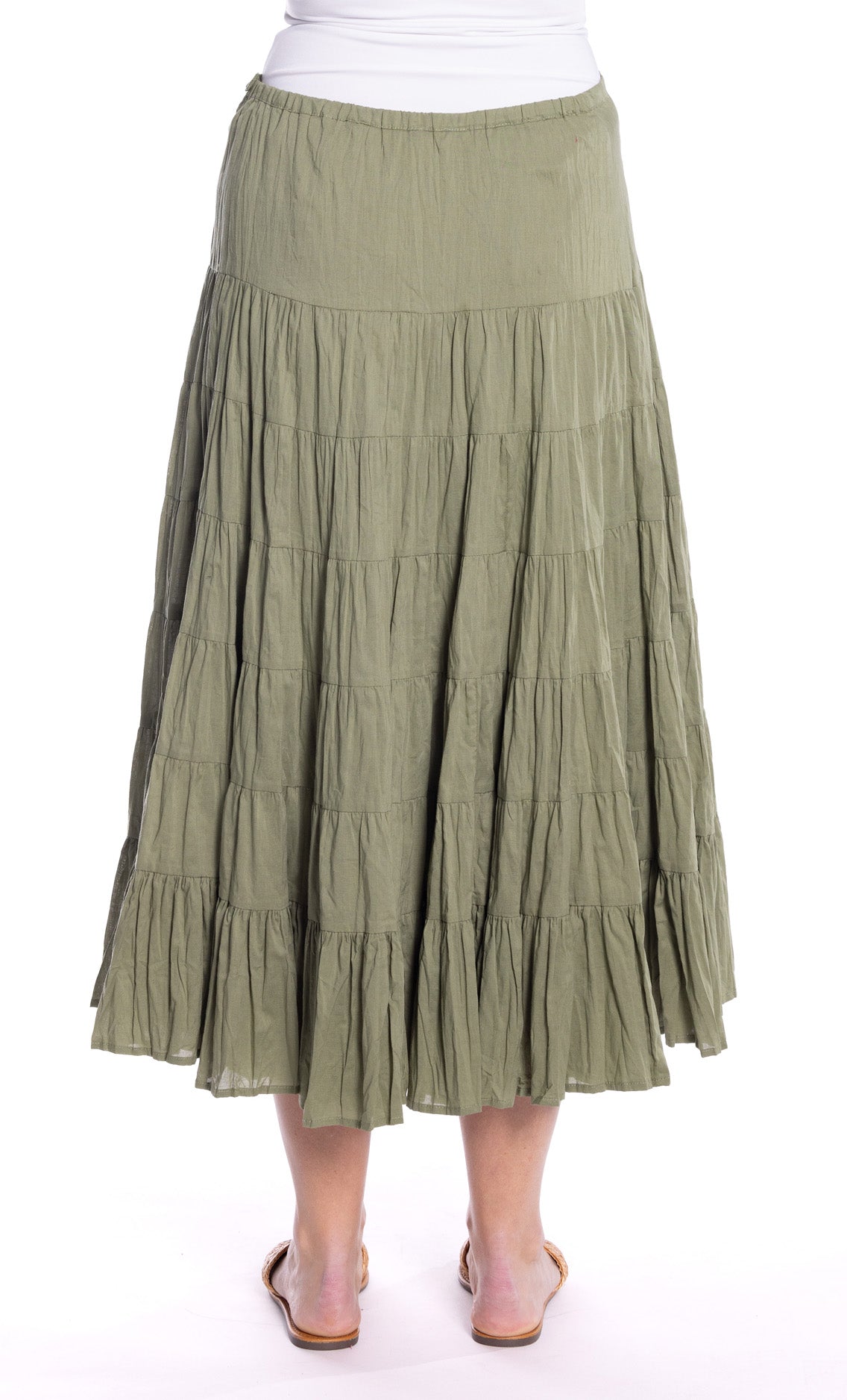 Cafe Latte Khaki Tiered Skirt CLM486