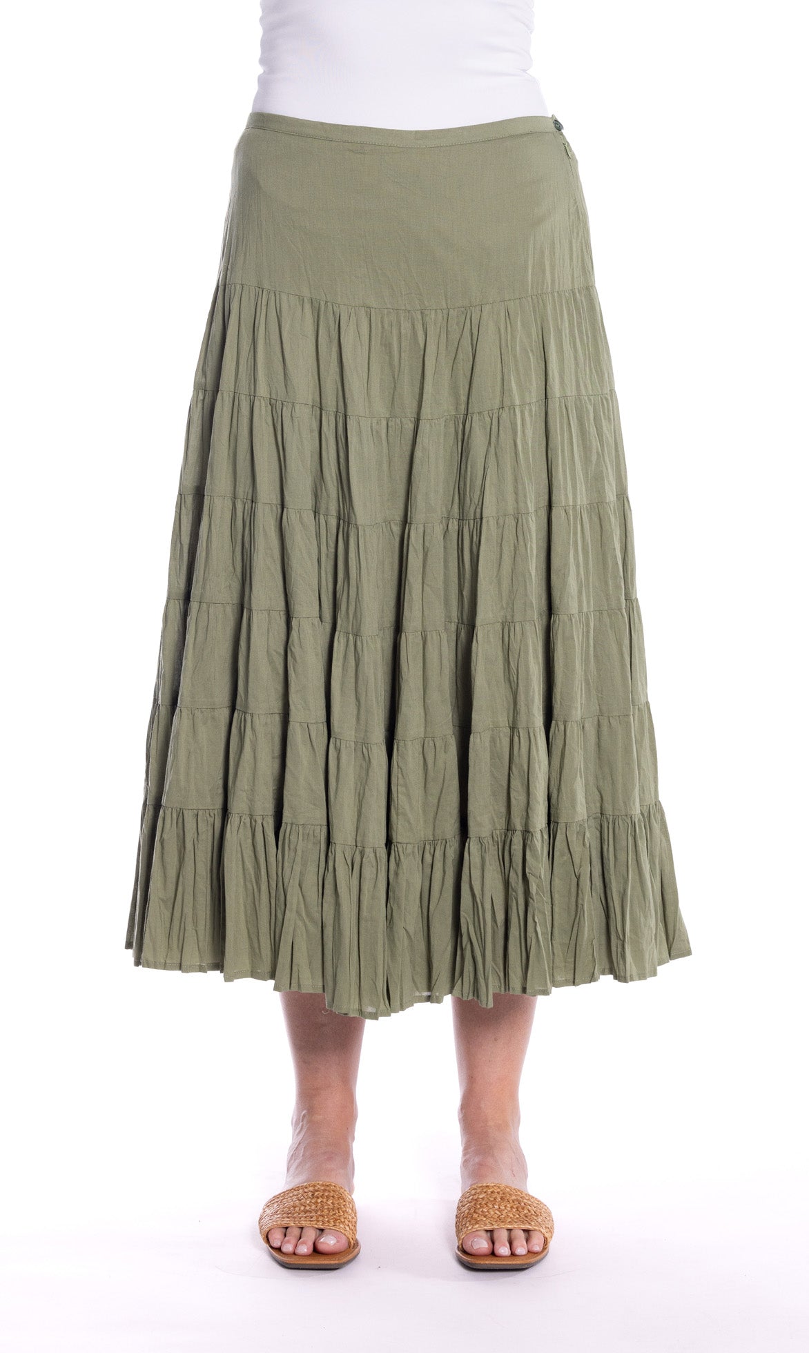 Cafe Latte Khaki Tiered Skirt CLM486