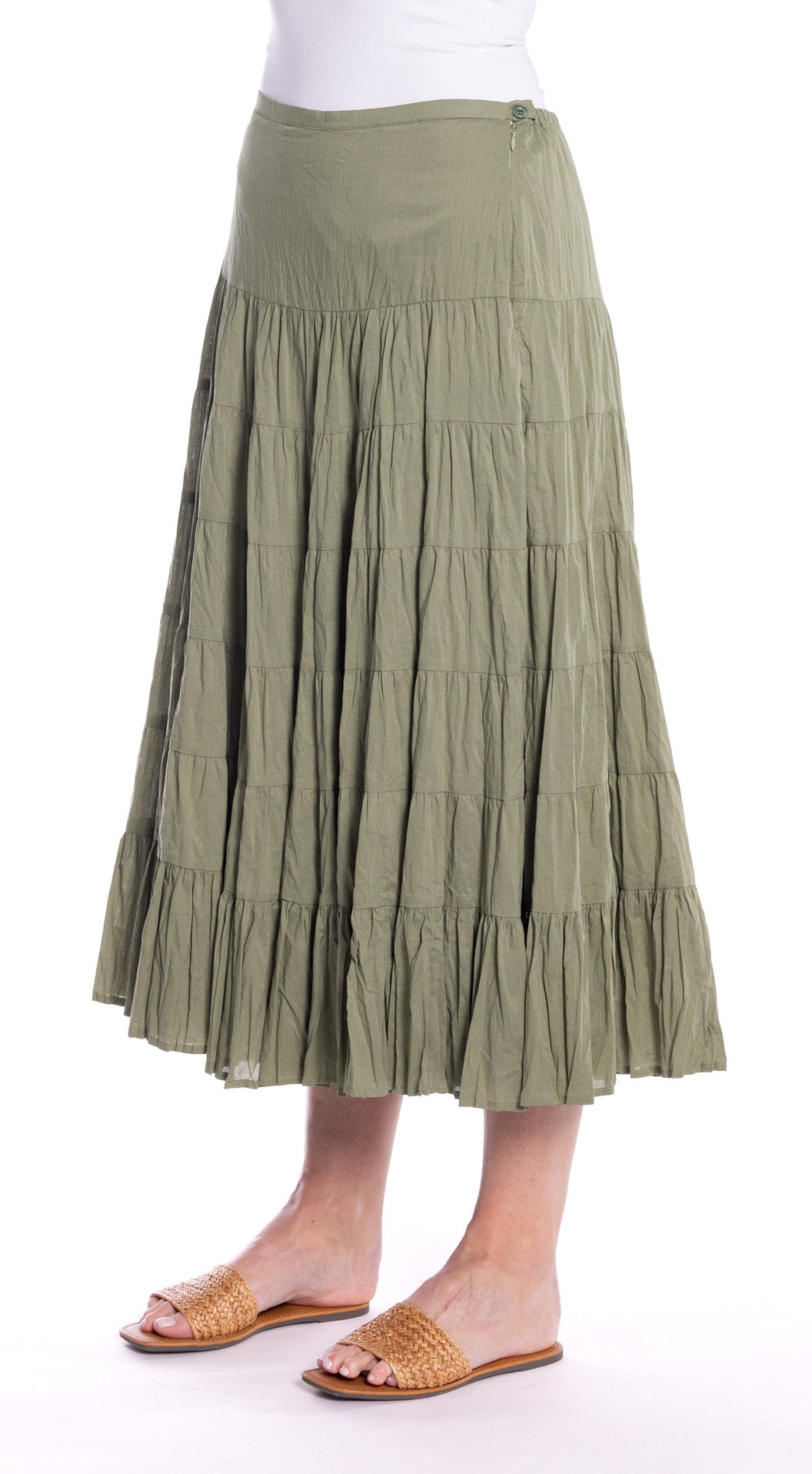 Cafe Latte Khaki Tiered Skirt CLM486