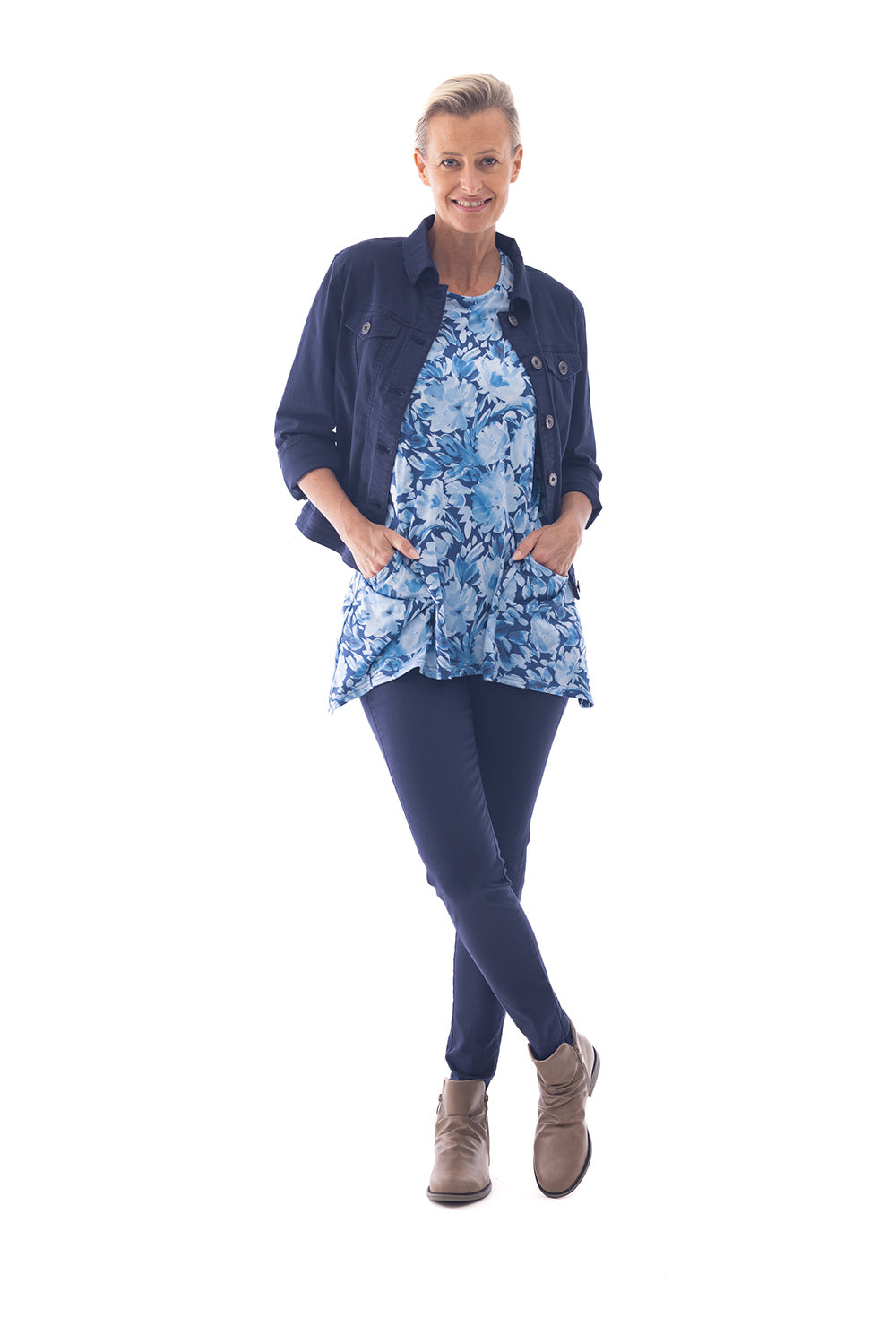 Cafe Latte Blue  Tunic CLM532