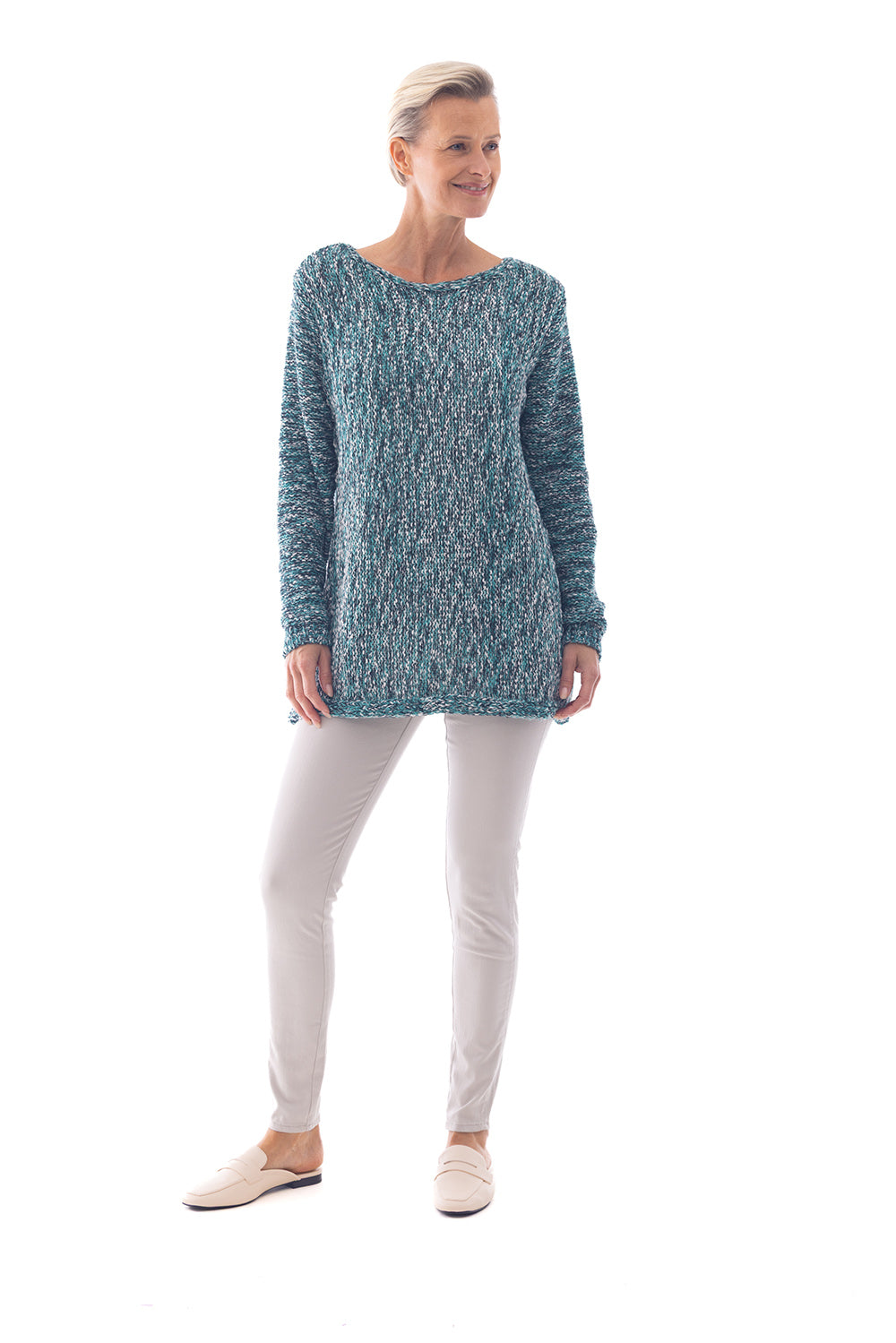 Cafe Latte Teal Knit CLK105