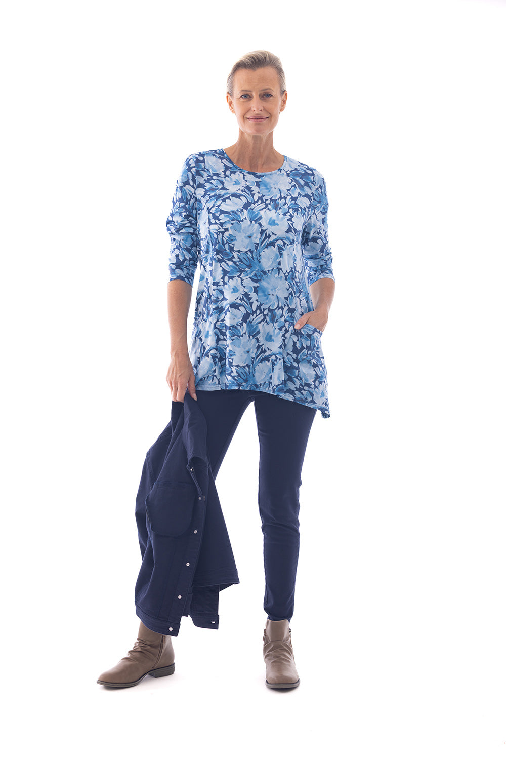 Cafe Latte Blue  Tunic CLM532