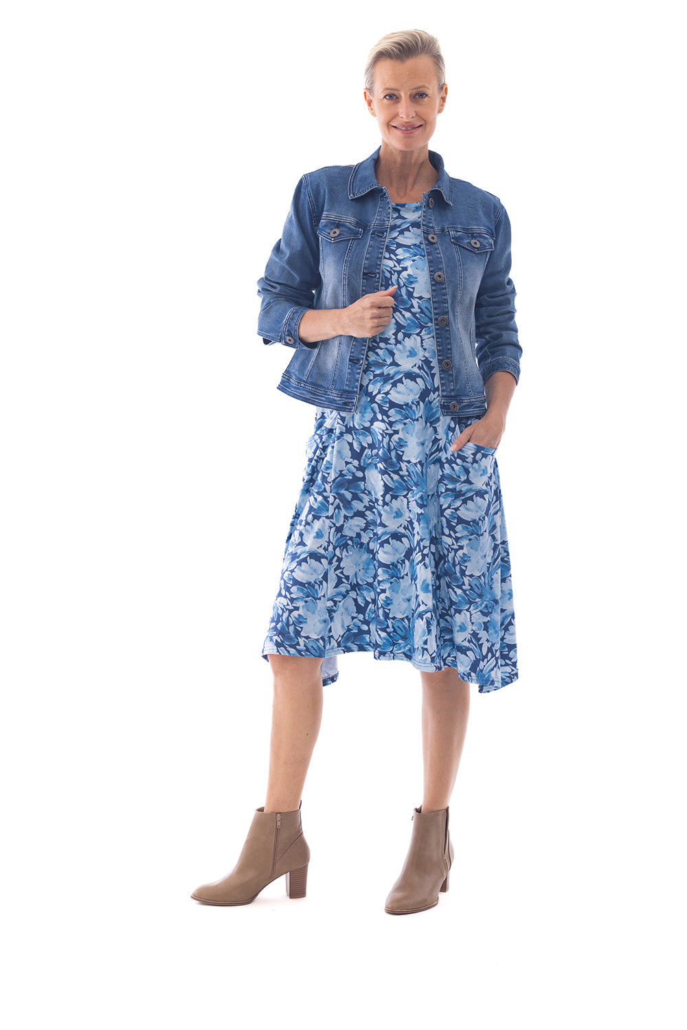 Cafe Latte Blue Dress CLM534