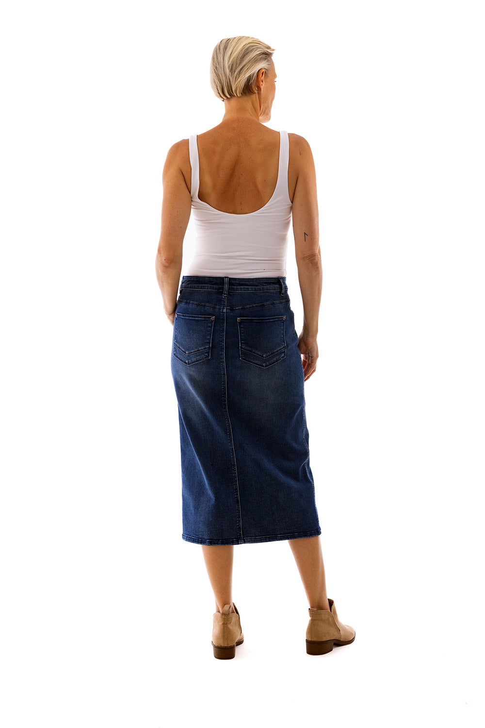 Cafe Latte Jean Skirt Denim CLM321