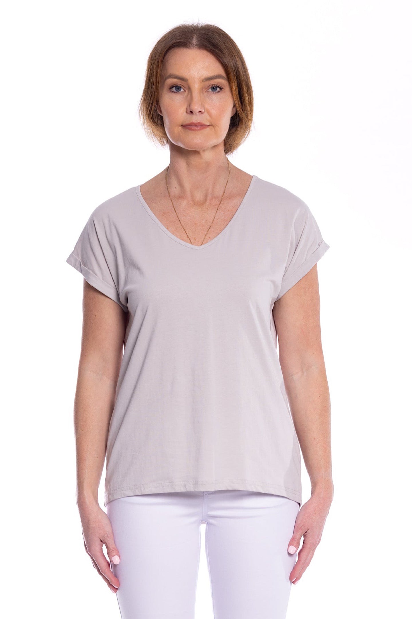 Cafe Latte V Neck Putty CLM476