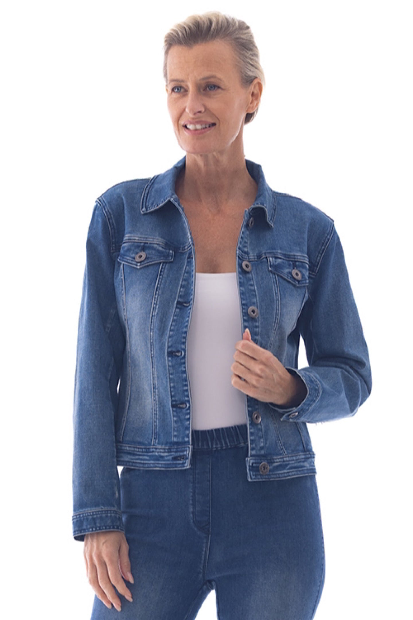 Cafe Latte Jacket Denim Mid CLM116