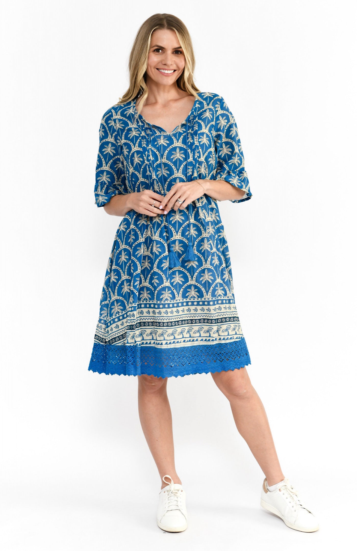 One Summer Hannah Palm Border Denim