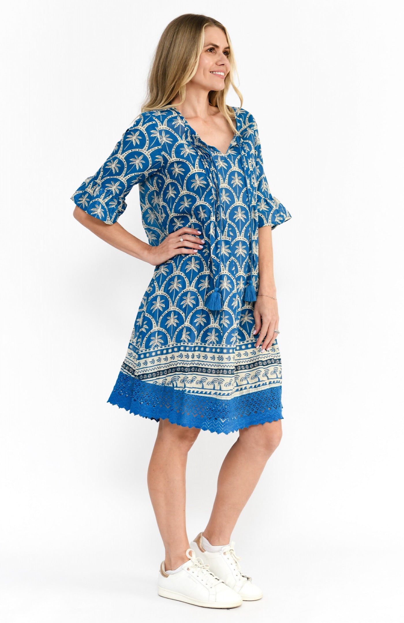 One Summer Hannah Palm Border Denim