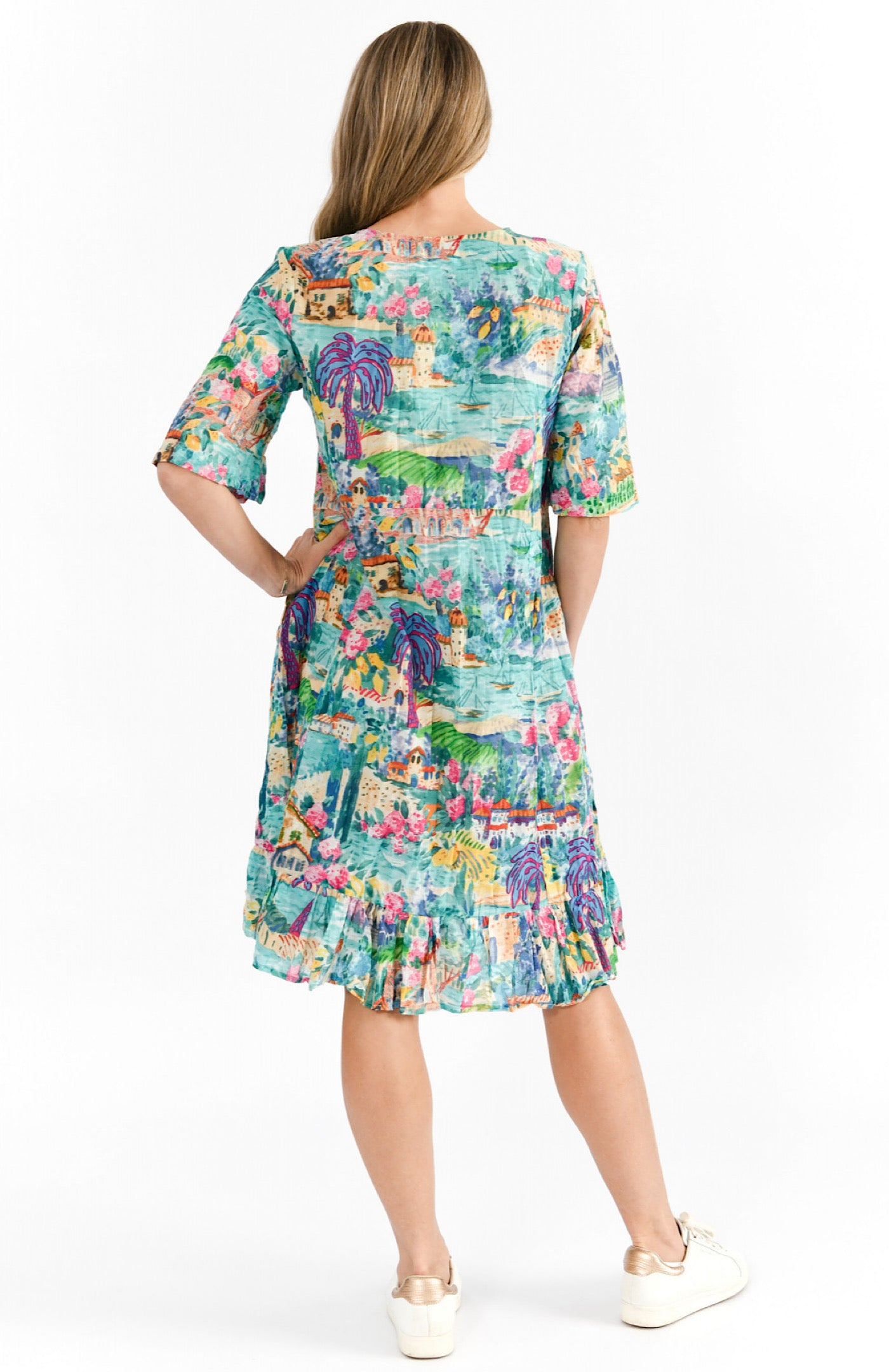 One Summer Charli Palm Border VKJ Turq DW127J