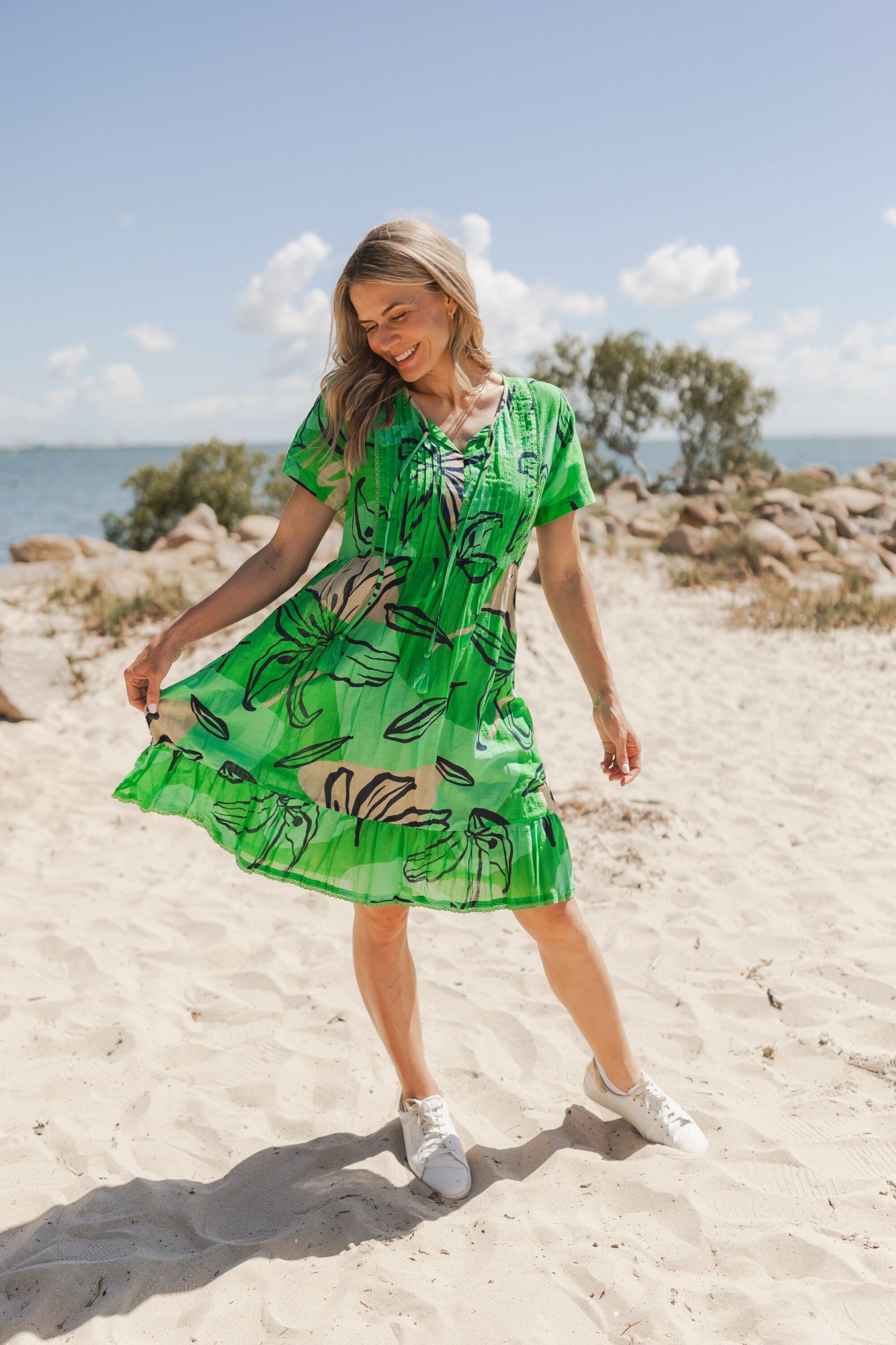tigerlily green dress Beth Dress In TigerLily Green | One Summer