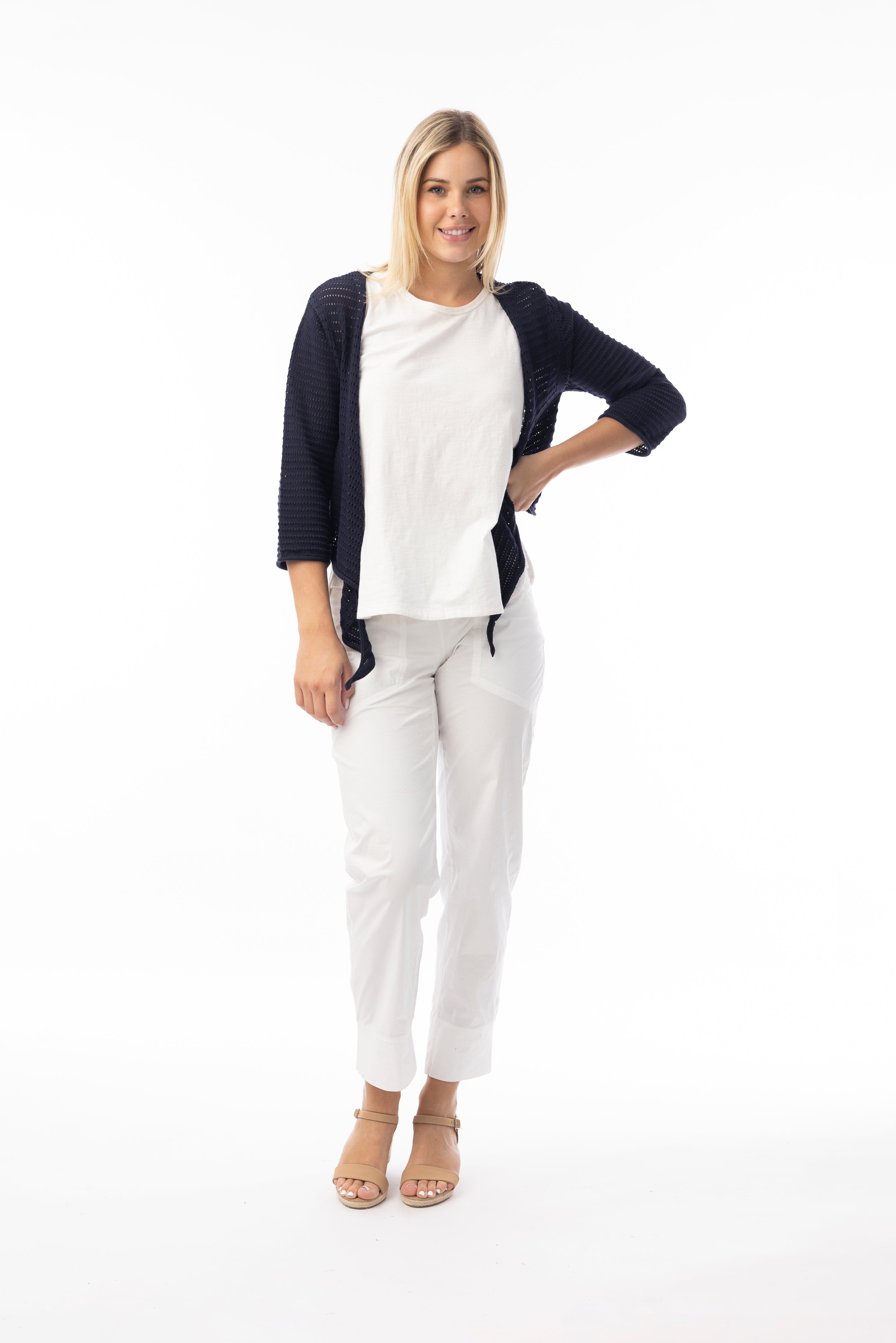Orientique Navy Knit Shrug