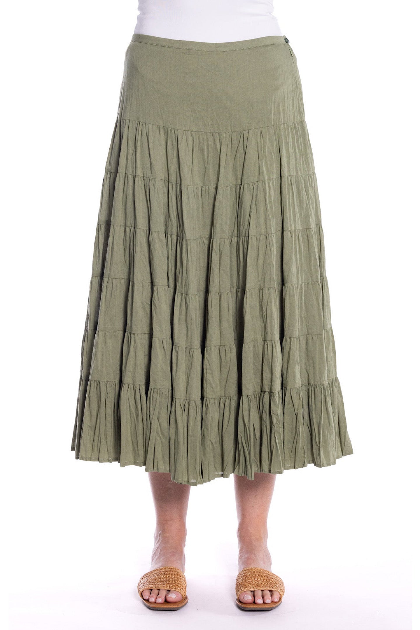 Cafe Latte  Khaki Tiered Skirt CLM486