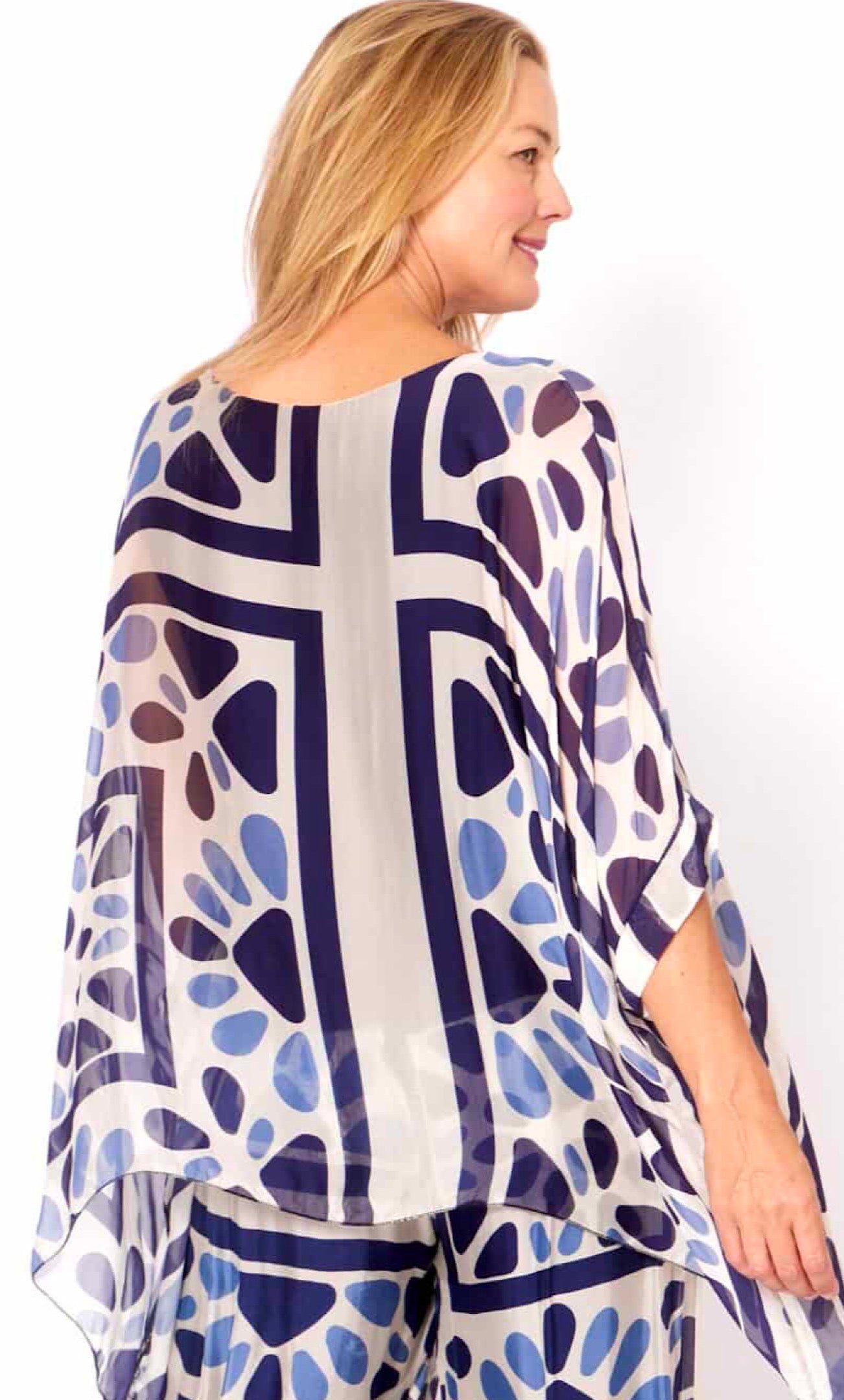 La Strada Beige Black Kaftan Top LST21-711-327