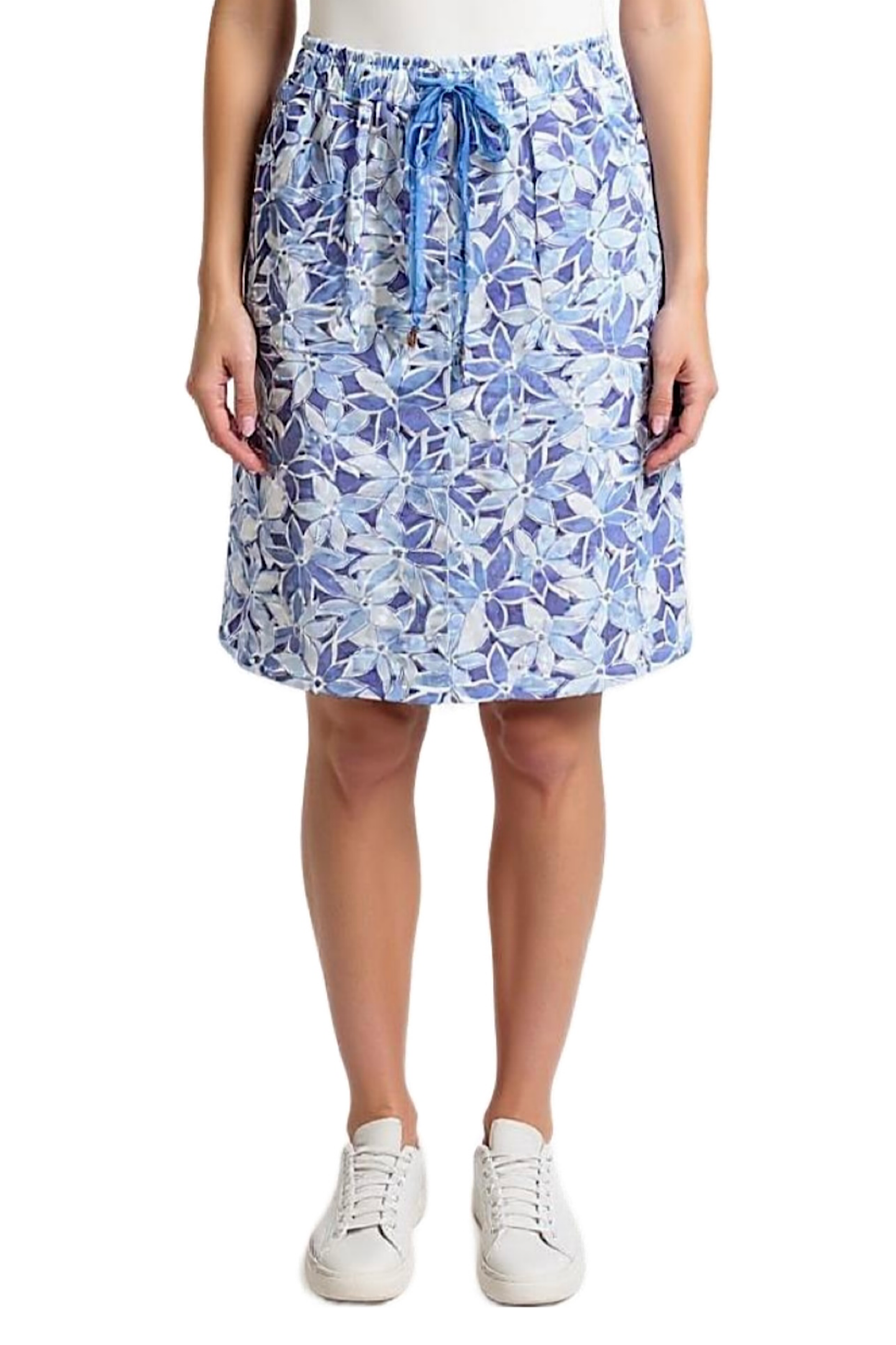 Cafe Latte Blue Floral Skirt CLM565