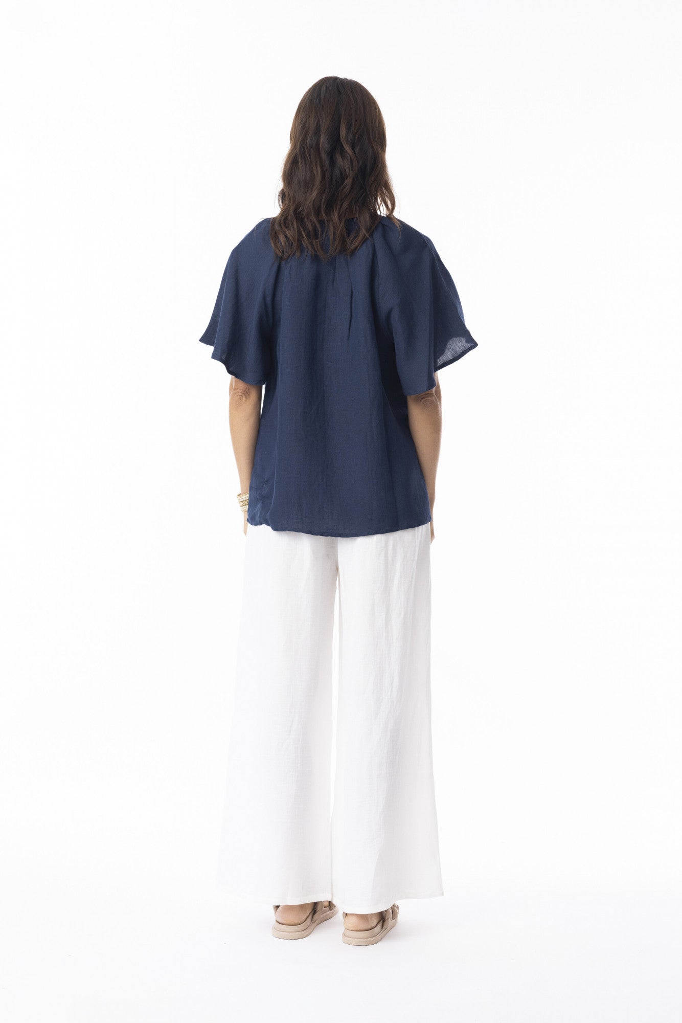 Escape Linen Chinese Collar 72553N