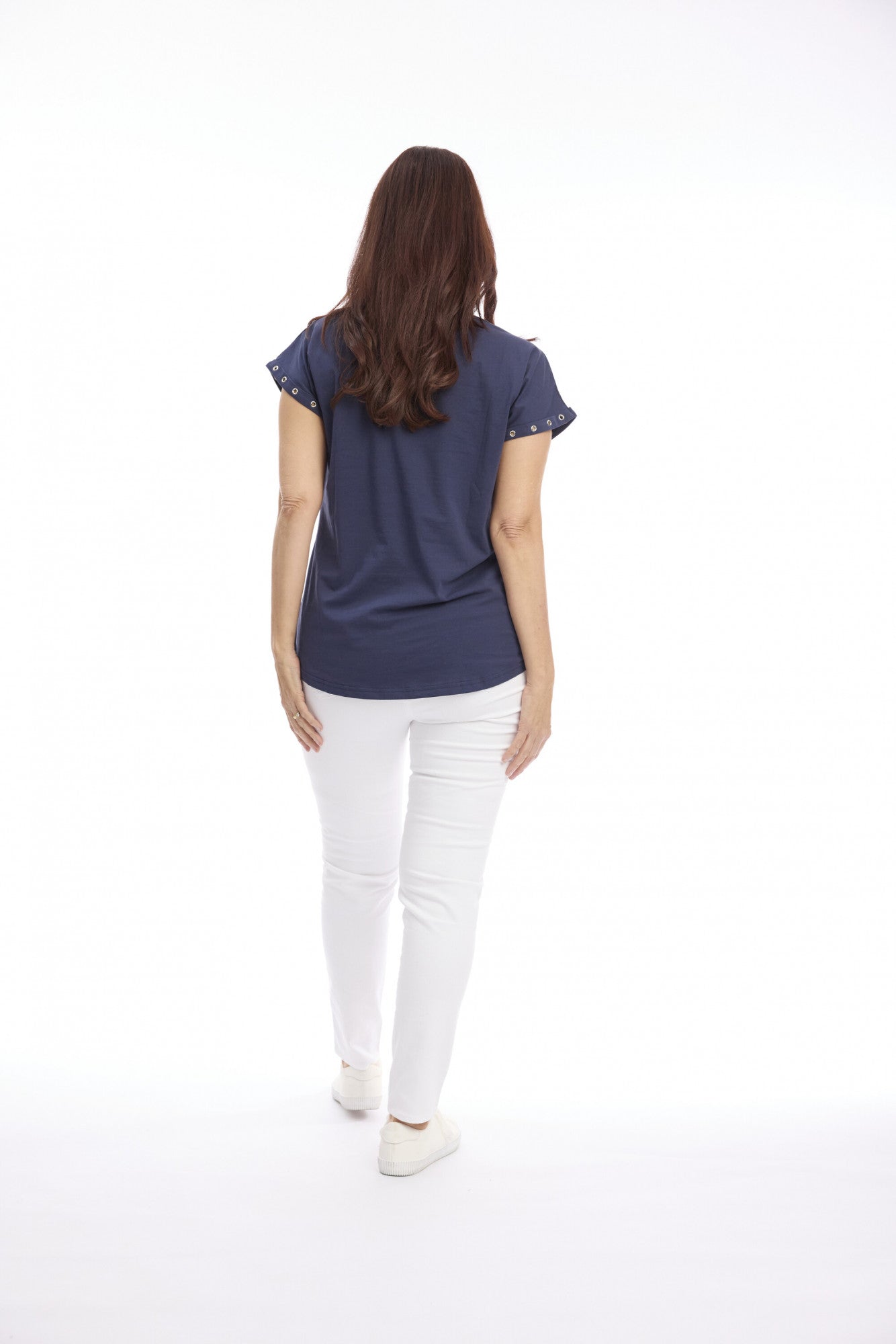 Cafe Latte Navy Eyelet CLM576